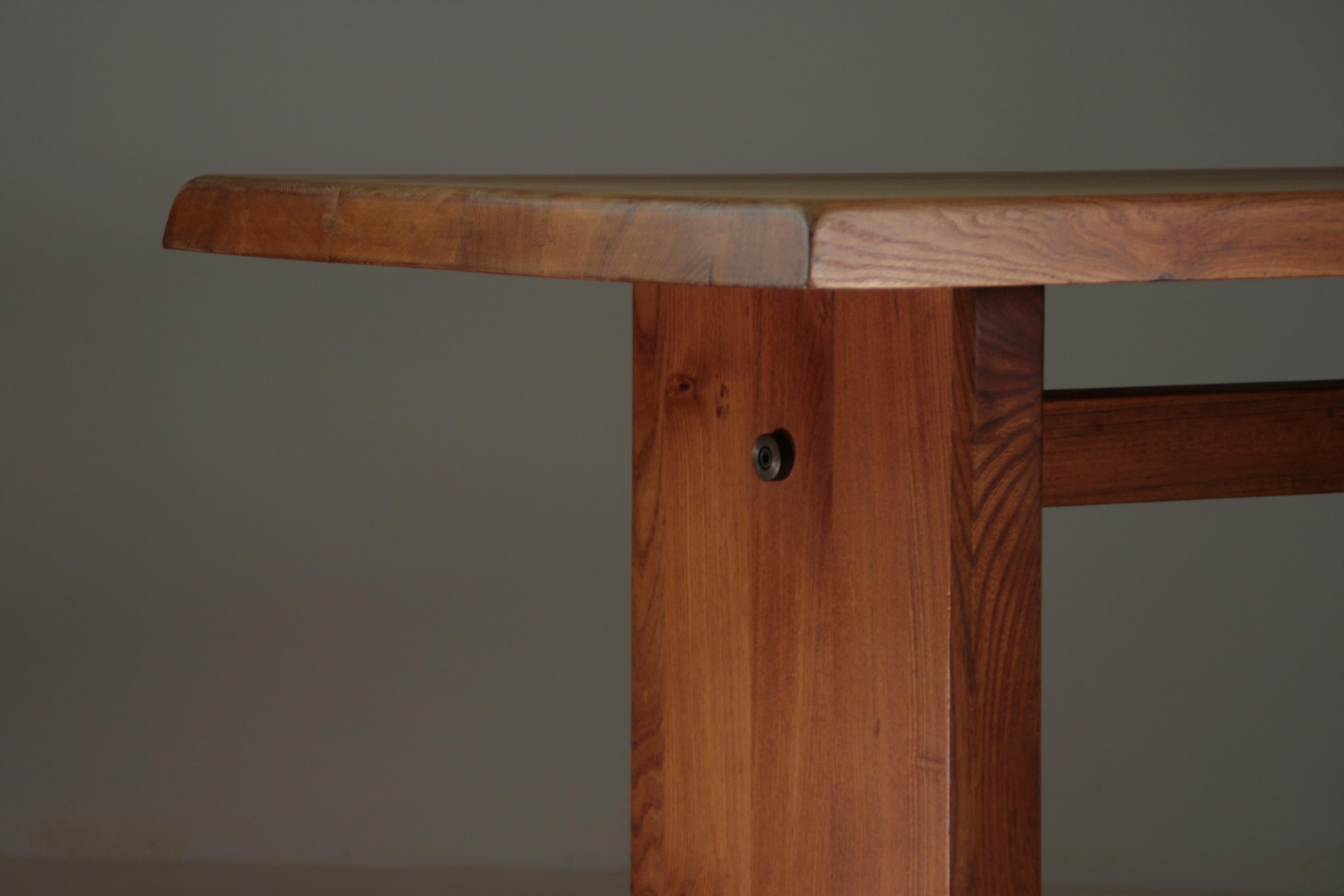 Elm Table Model T14a by Pierre Chapo from the 1960s, France For Sale 7
