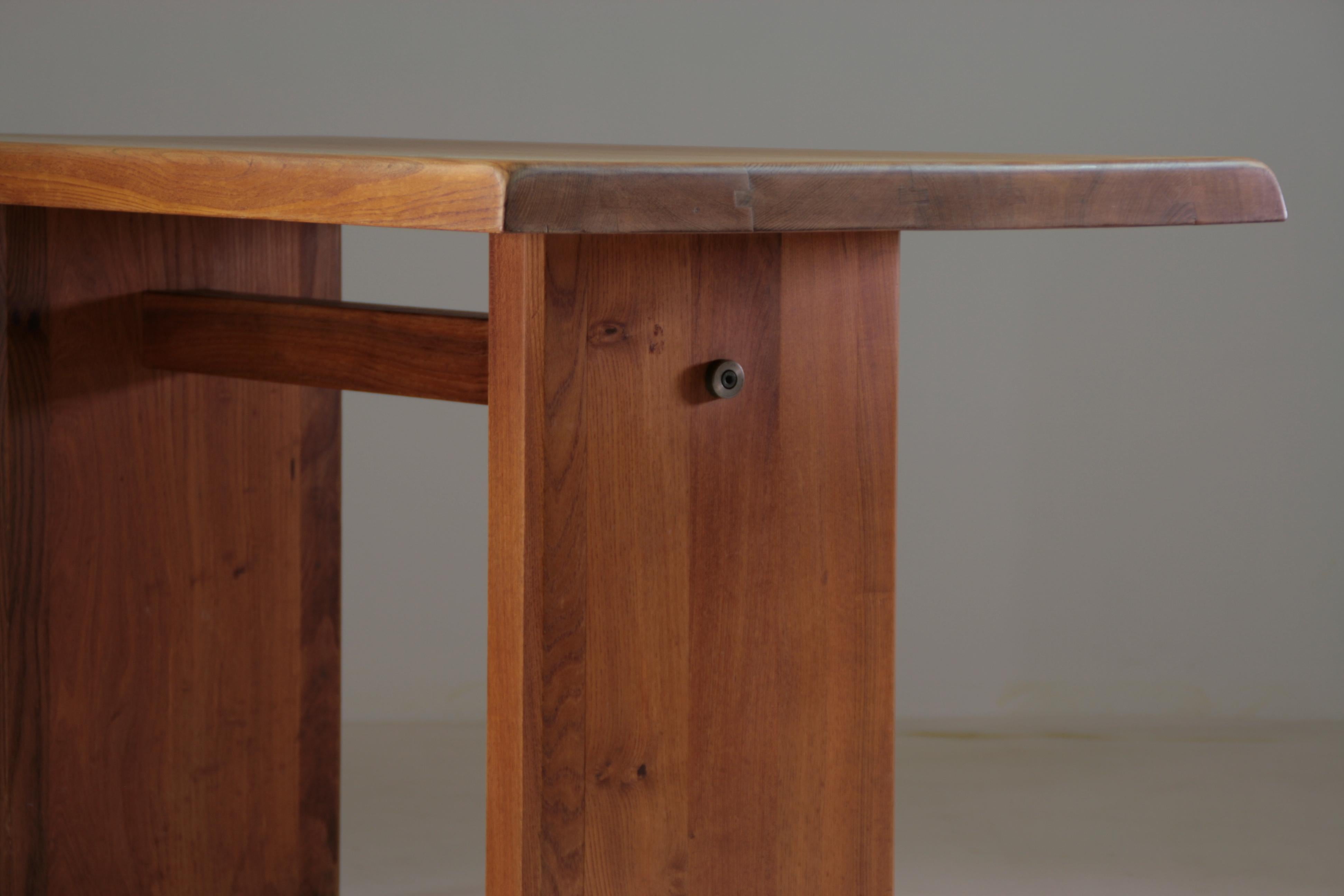 Elm Table Model T14a by Pierre Chapo from the 1960s, France For Sale 9