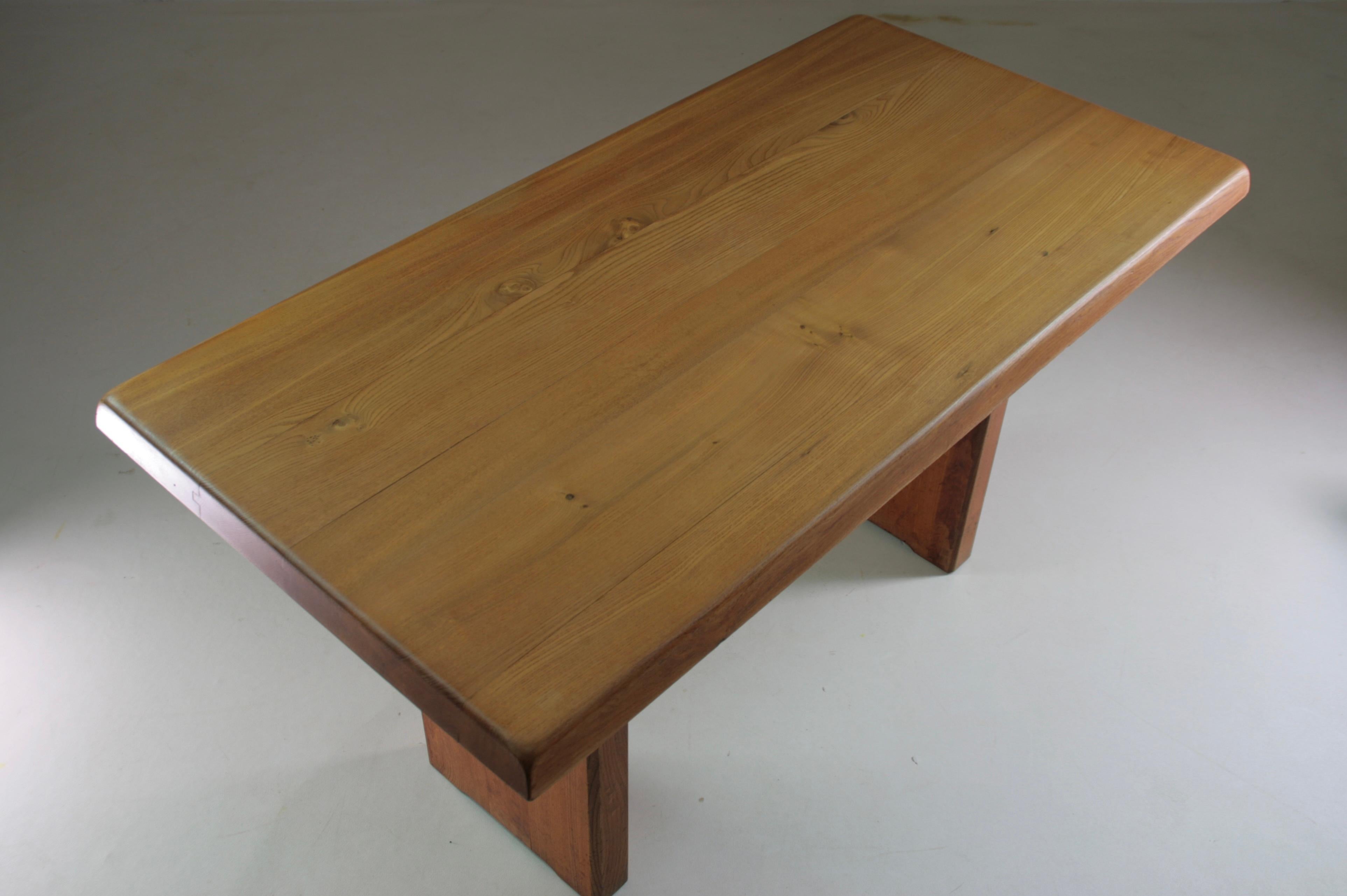 Elm Table Model T14a by Pierre Chapo from the 1960s, France For Sale 12
