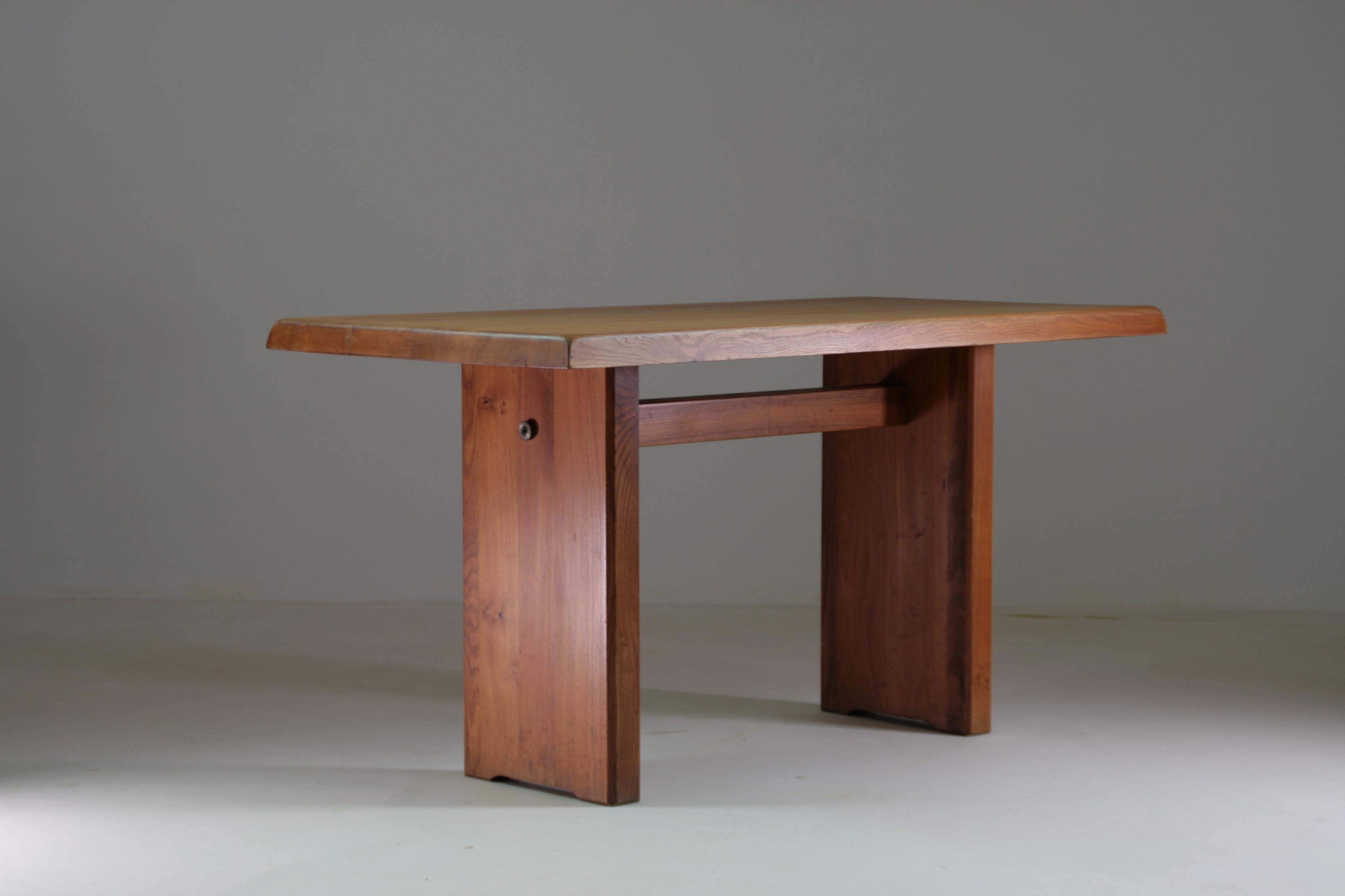 Elm Table Model T14a by Pierre Chapo from the 1960s, France For Sale 13