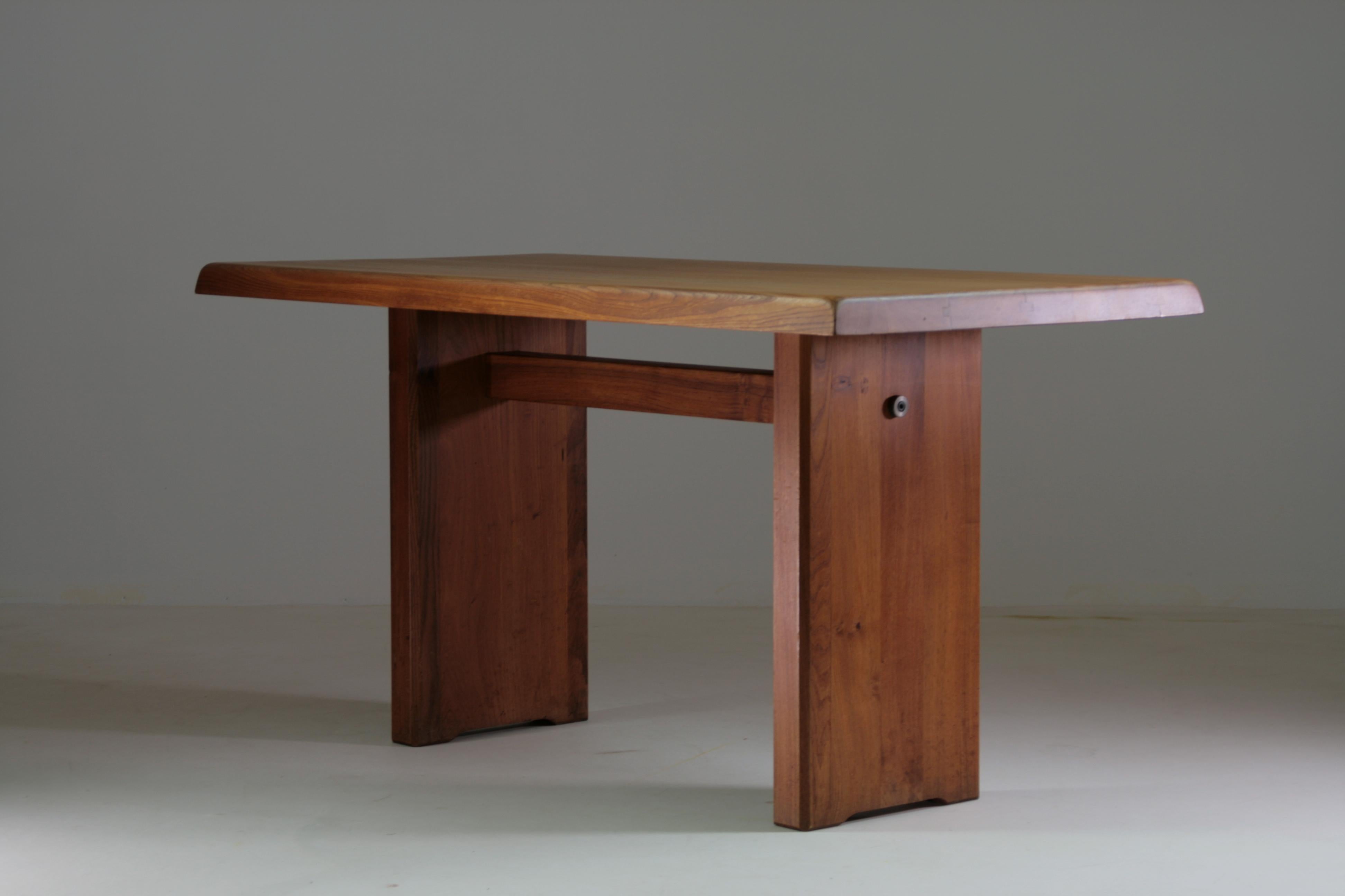 Elm Table Model T14a by Pierre Chapo from the 1960s, France For Sale 1