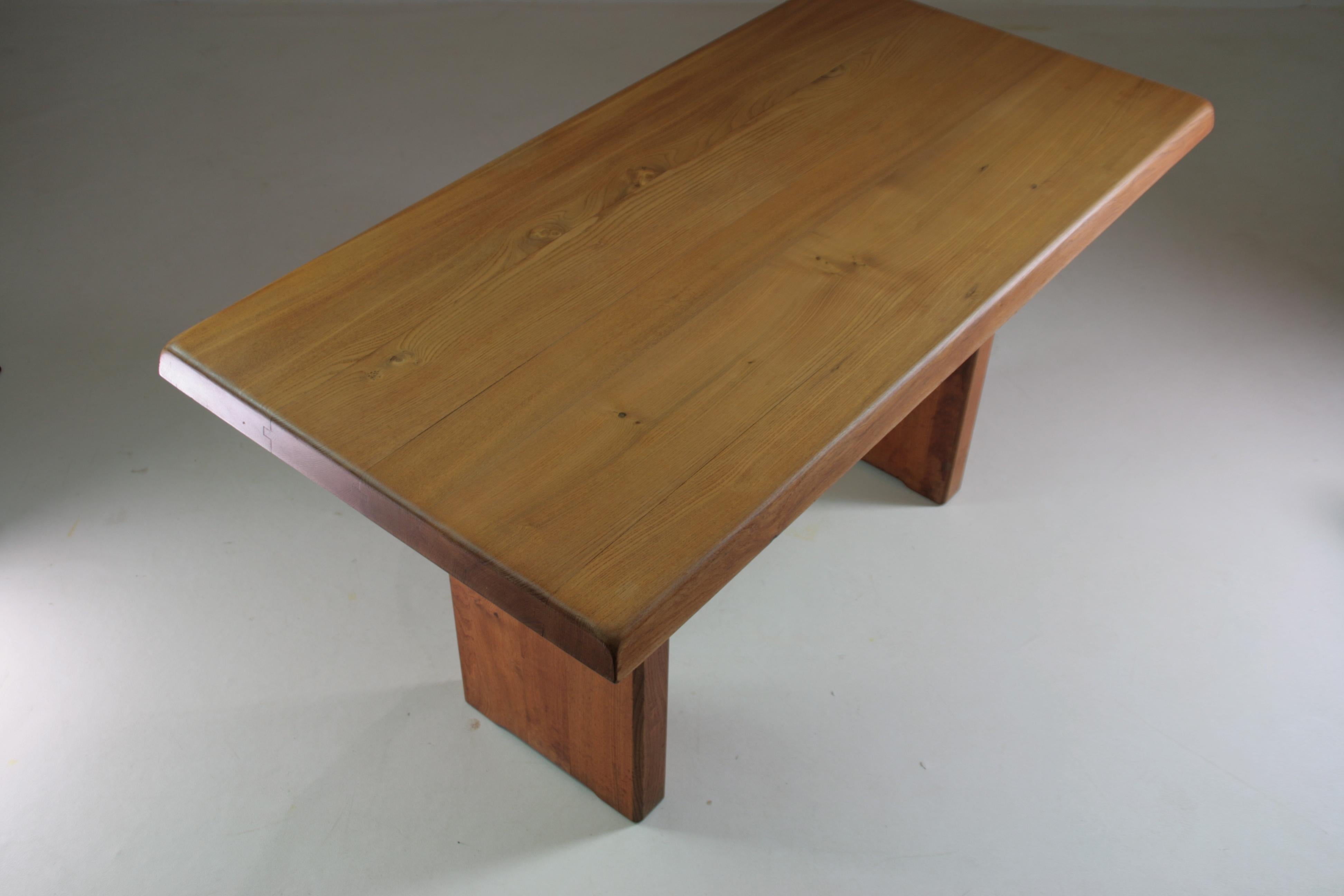 Elm Table Model T14a by Pierre Chapo from the 1960s, France For Sale 4