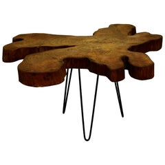 Elm Tree Live Edge Coffee Table with Hairpin Legs / LECT102