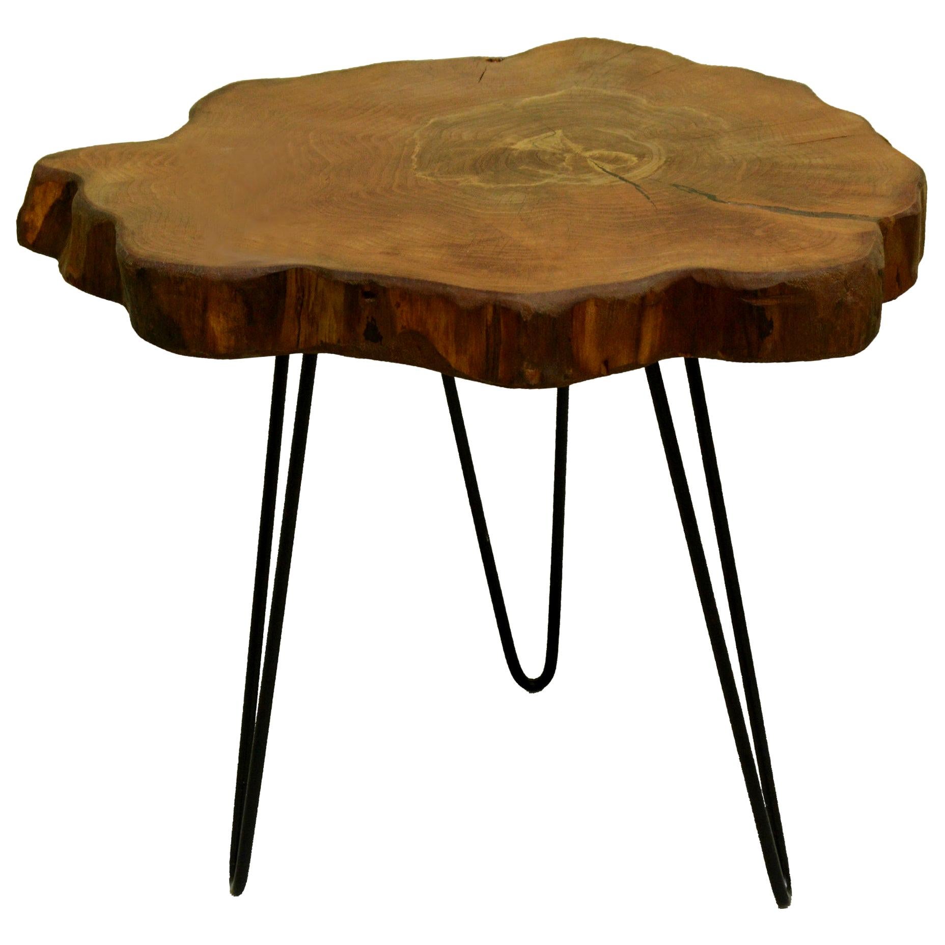 Elm Tree Live Edge Coffee Table with Hairpin Legs / LECT124