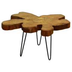 Elm Tree Live Edge Coffee Table with Hairpin Legs / LECT136