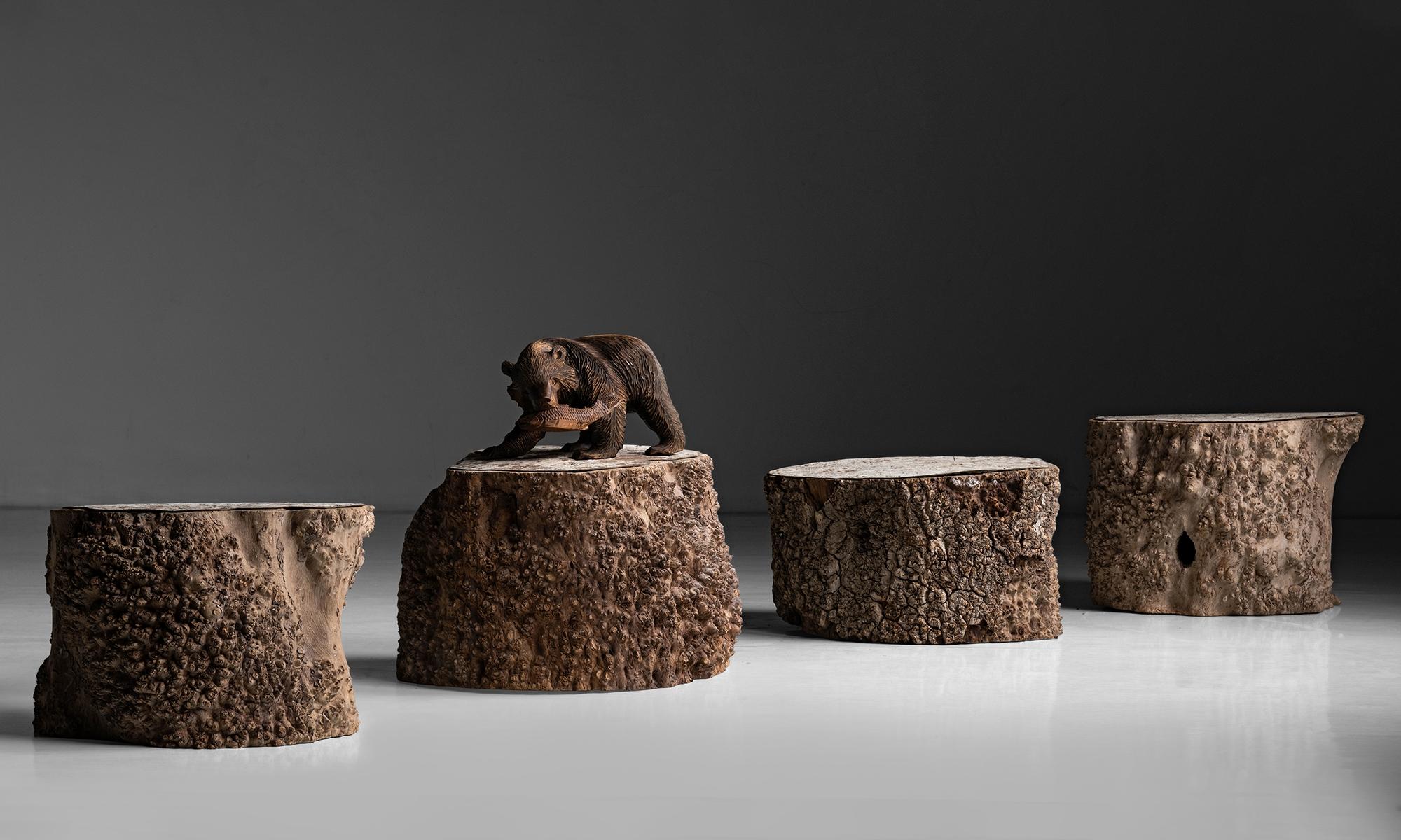 20th Century Elm Tree Trunk Side Table, France circa 1940