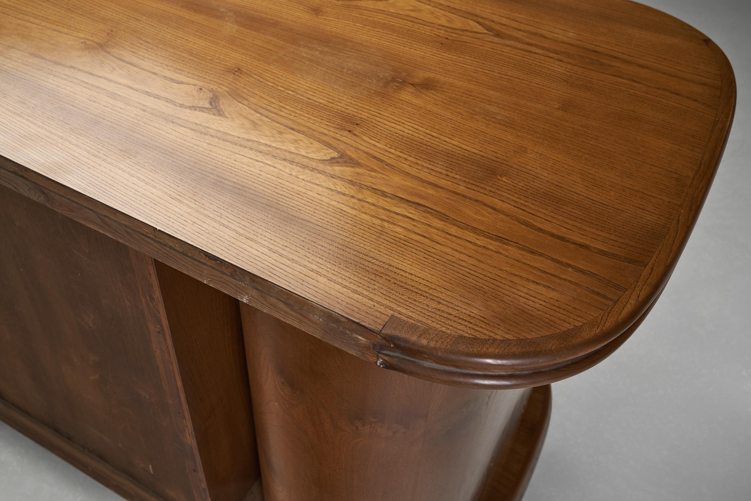 Elm Veneer Sideboard by Frederik Stærmose Møbelfabrik, Denmark ca 1940s For Sale 3