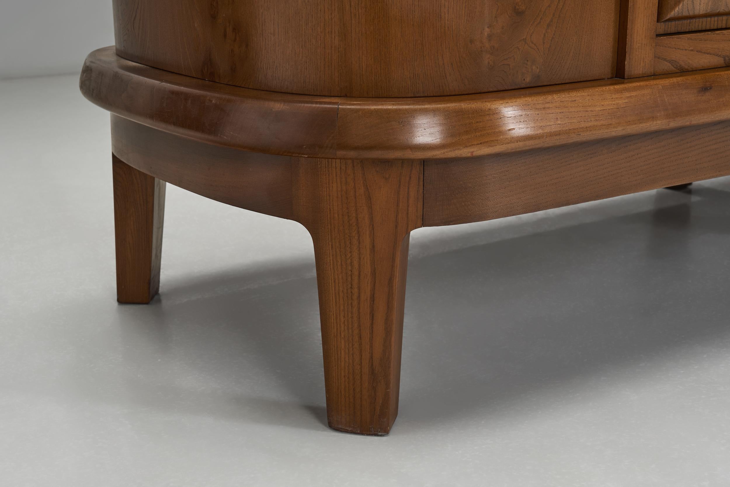 Elm Veneer Sideboard by Frederik Stærmose Møbelfabrik, Denmark ca 1940s For Sale 11