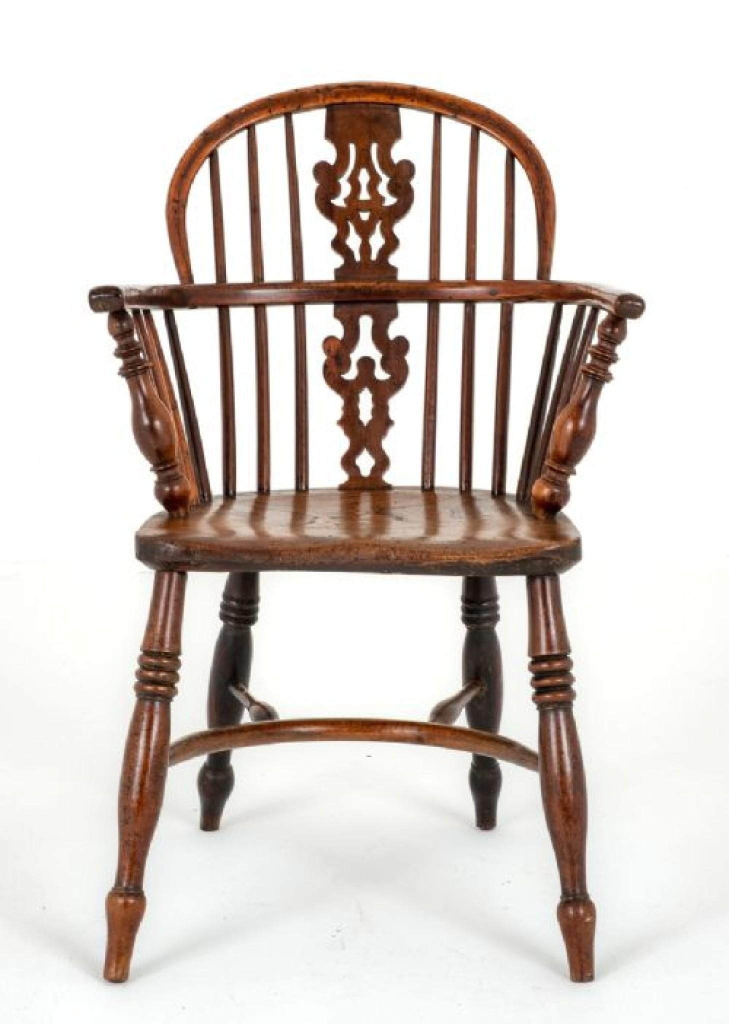Début du XIXe siècle Chaise Windsor en orme de ferme géorgienne 1800 en vente
