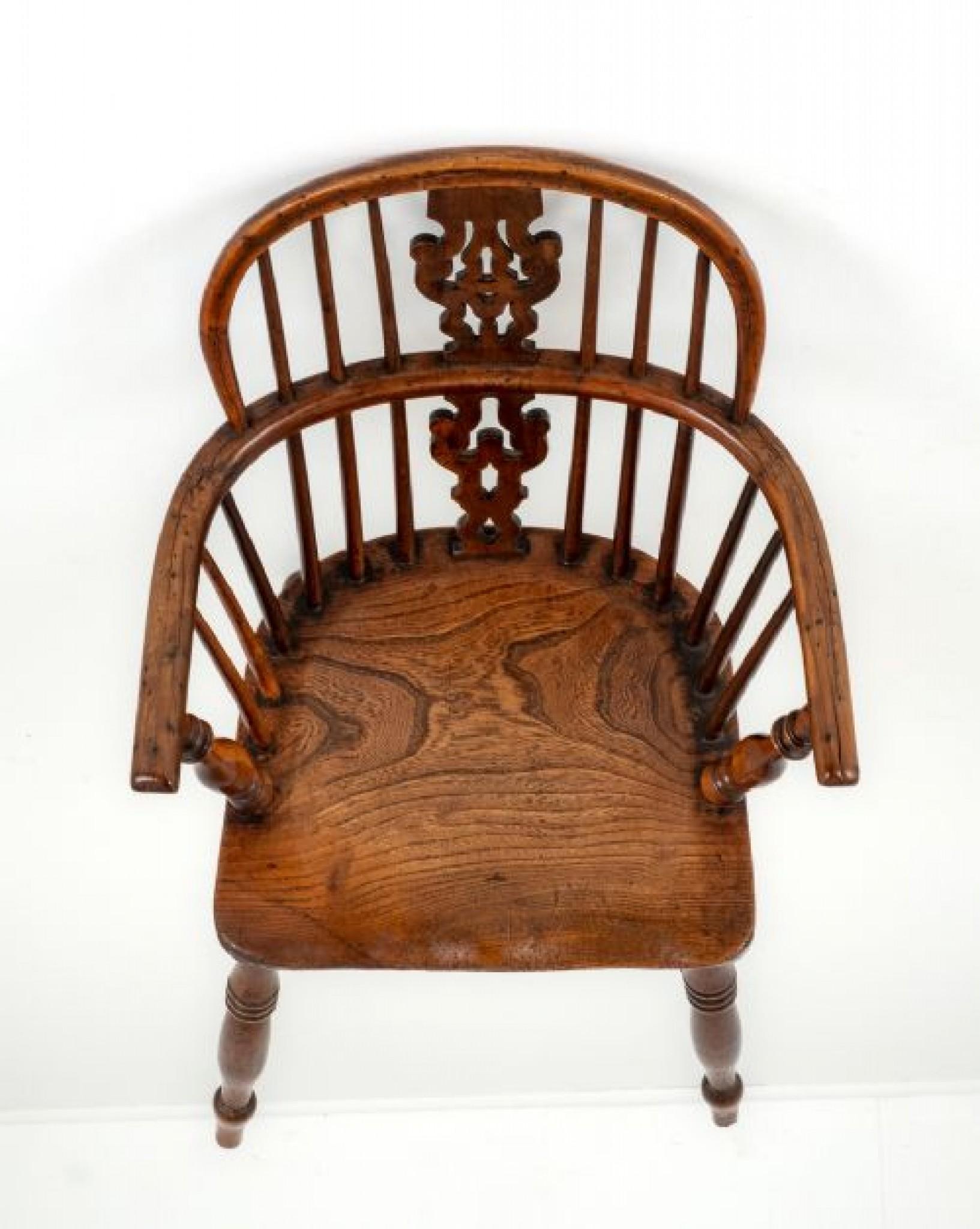 Elm Windsor Chair Georgian Farmhouse 1800 For Sale 2