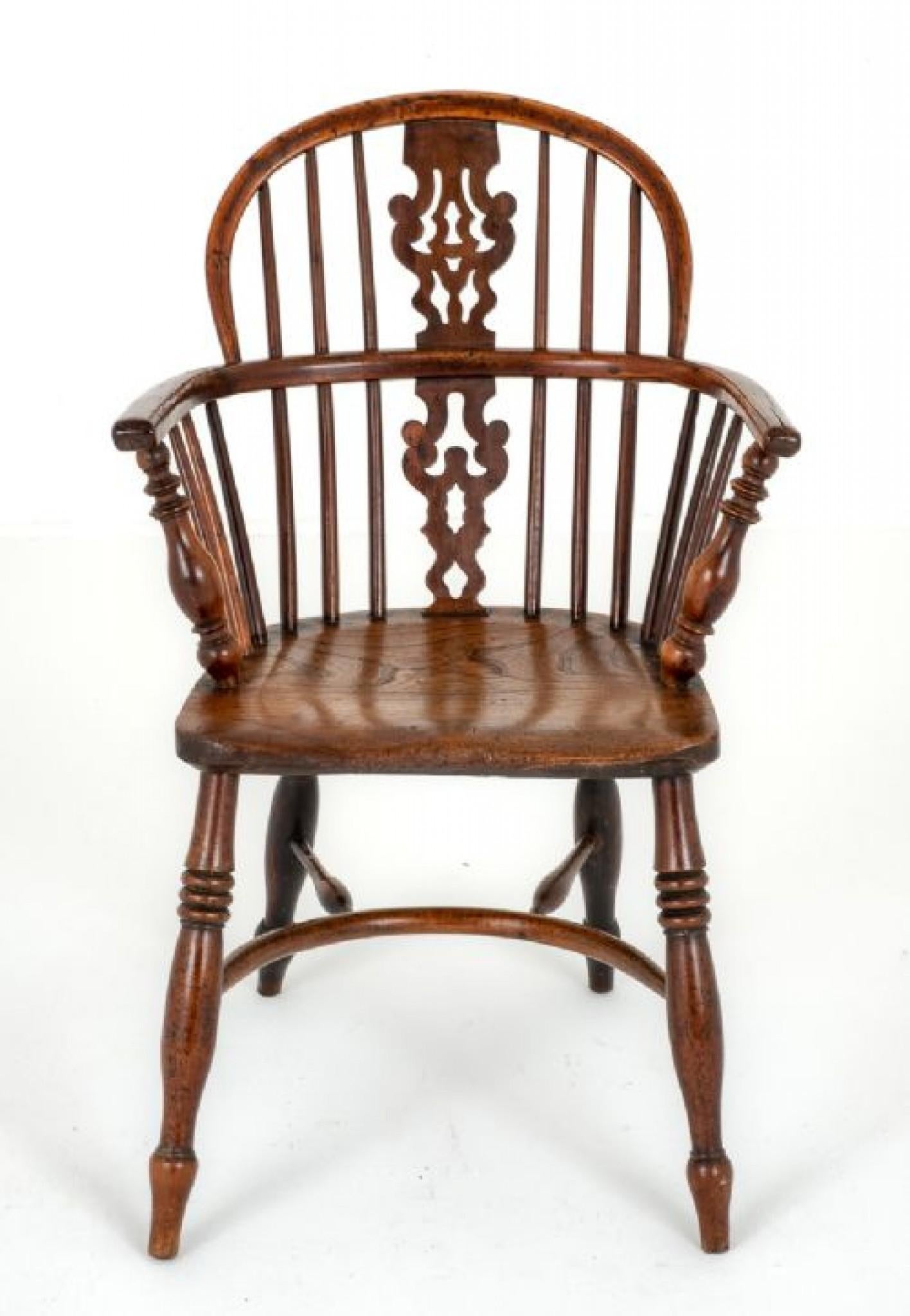 Elm Windsor Chair Georgian Farmhouse 1800 For Sale 4