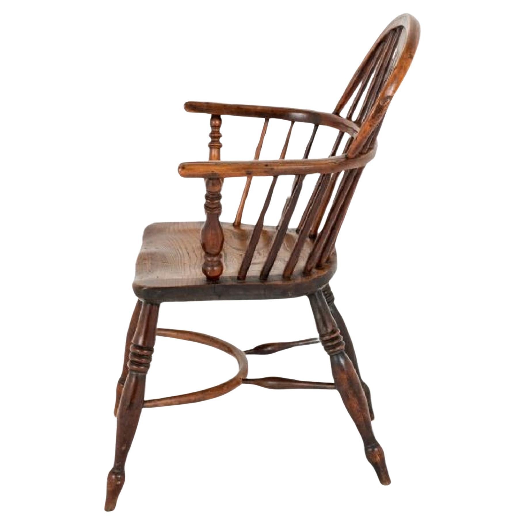 Elm Windsor Chair Georgian Farmhouse 1800 For Sale