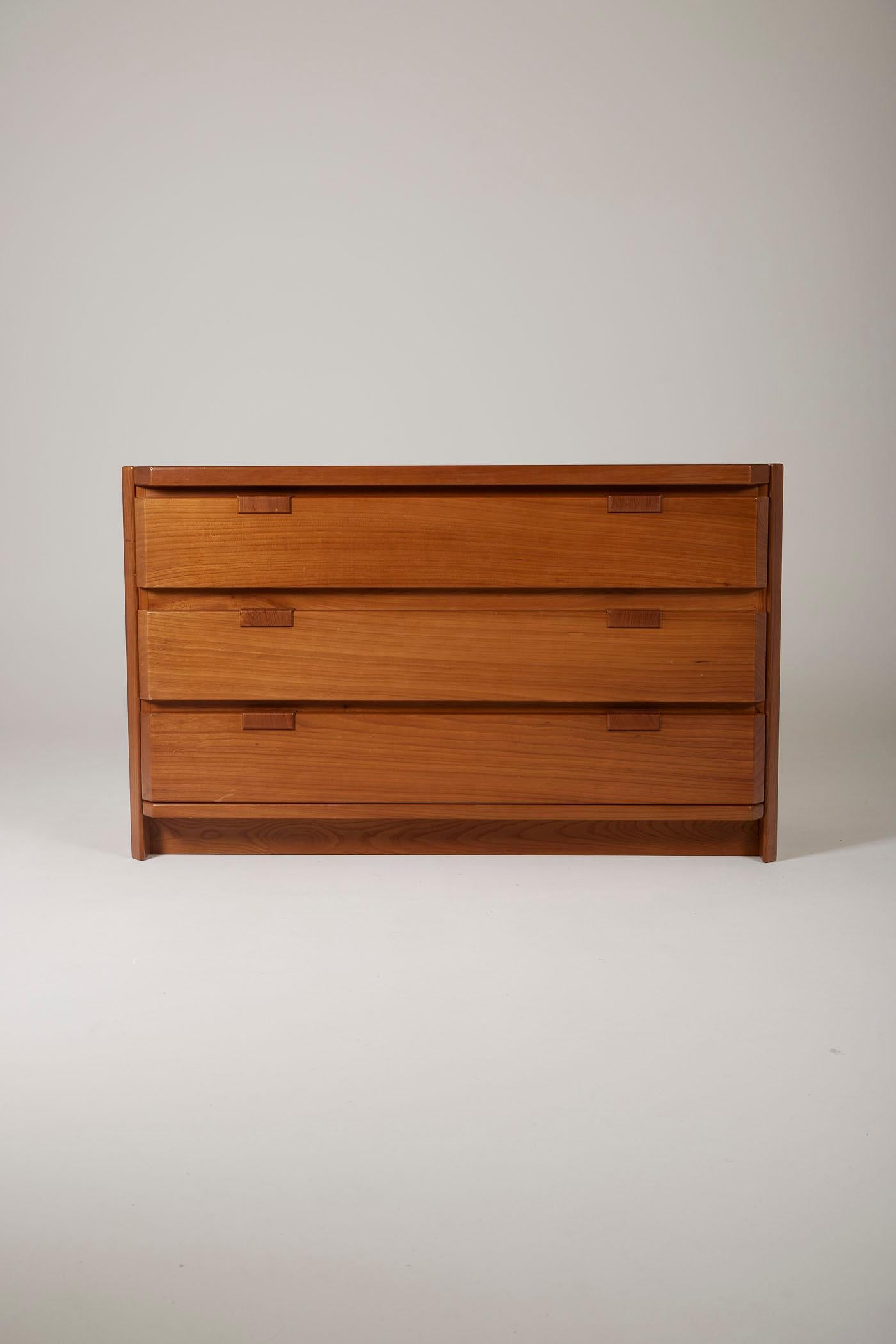 Elm wood dresser by Luigi Gorgoni In Good Condition In PARIS, FR