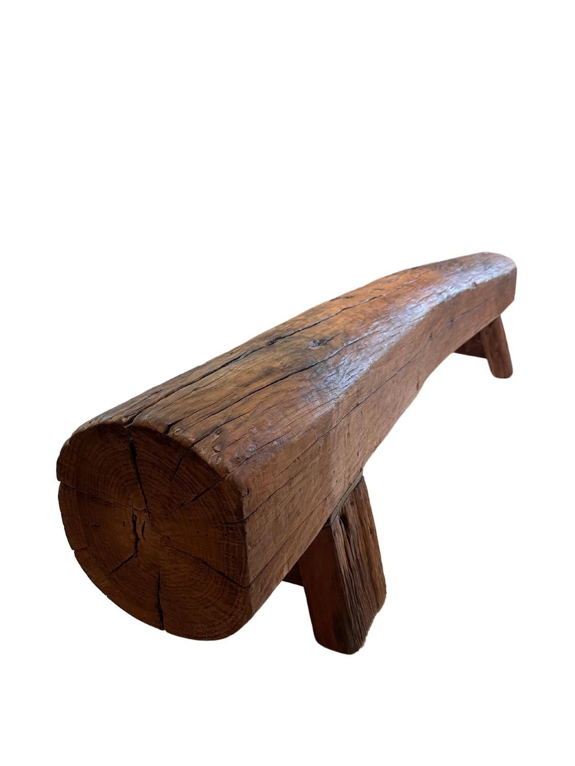 Organico moderno Panchina in legno d'olmo moderna e organica in vendita