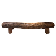 Elm Wood Log Bench Modern Organic
