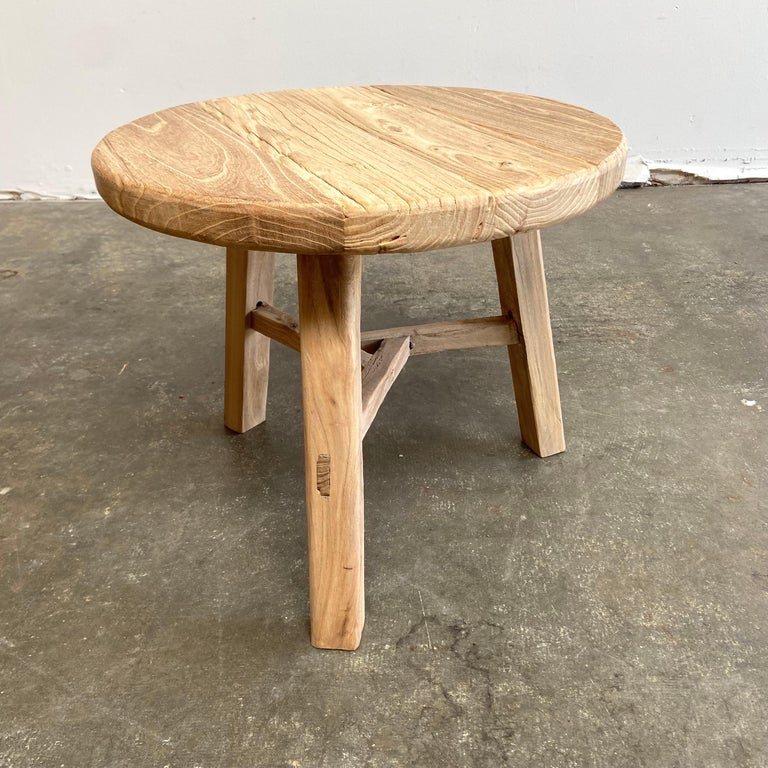 Elm Wood Side Table For Sale at 1stDibs