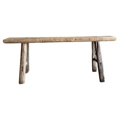 Banco Flaco de Madera de Olmo 44"-55