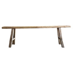Elm Wood Skinny Bench #A32