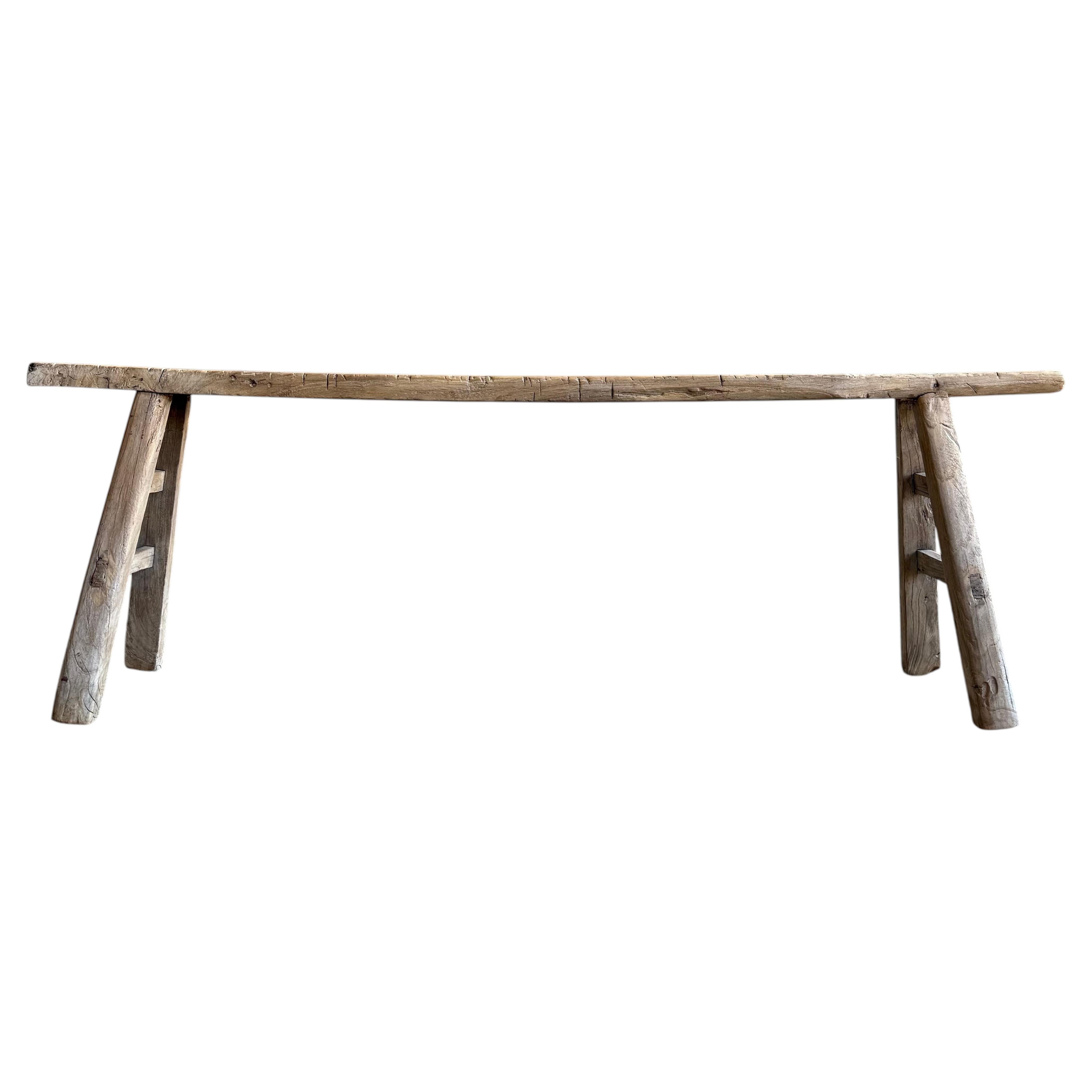 Elm Wood Skinny Bench #C10