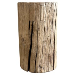 Elm Wood Stump Side Table