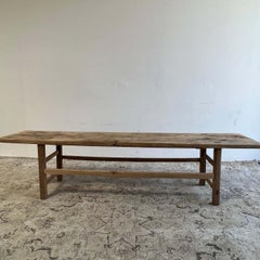 Elm Wood Wide Seat Bench or Coffee Table
