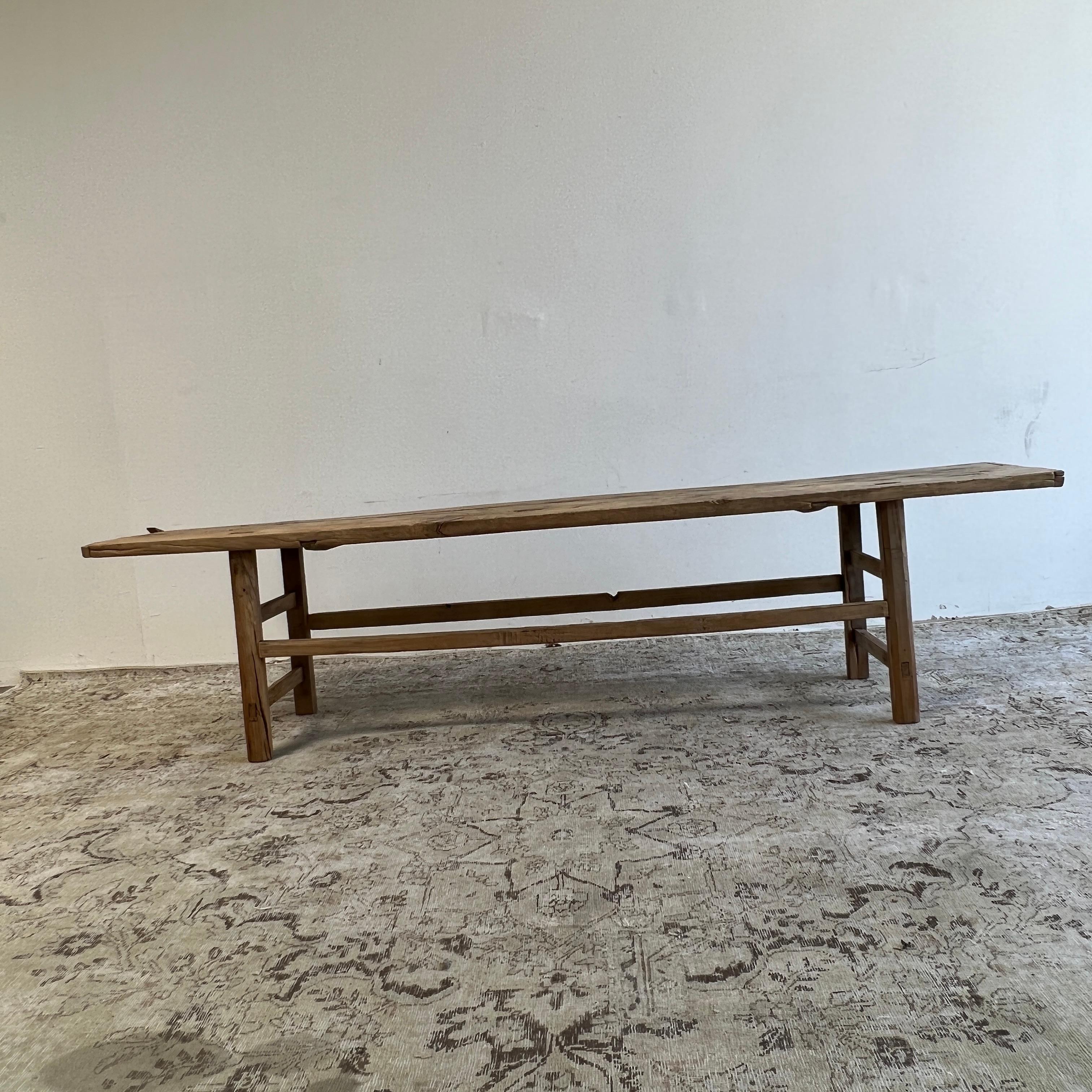 Elm Wood Wide Seat Bench or Coffee Table 1