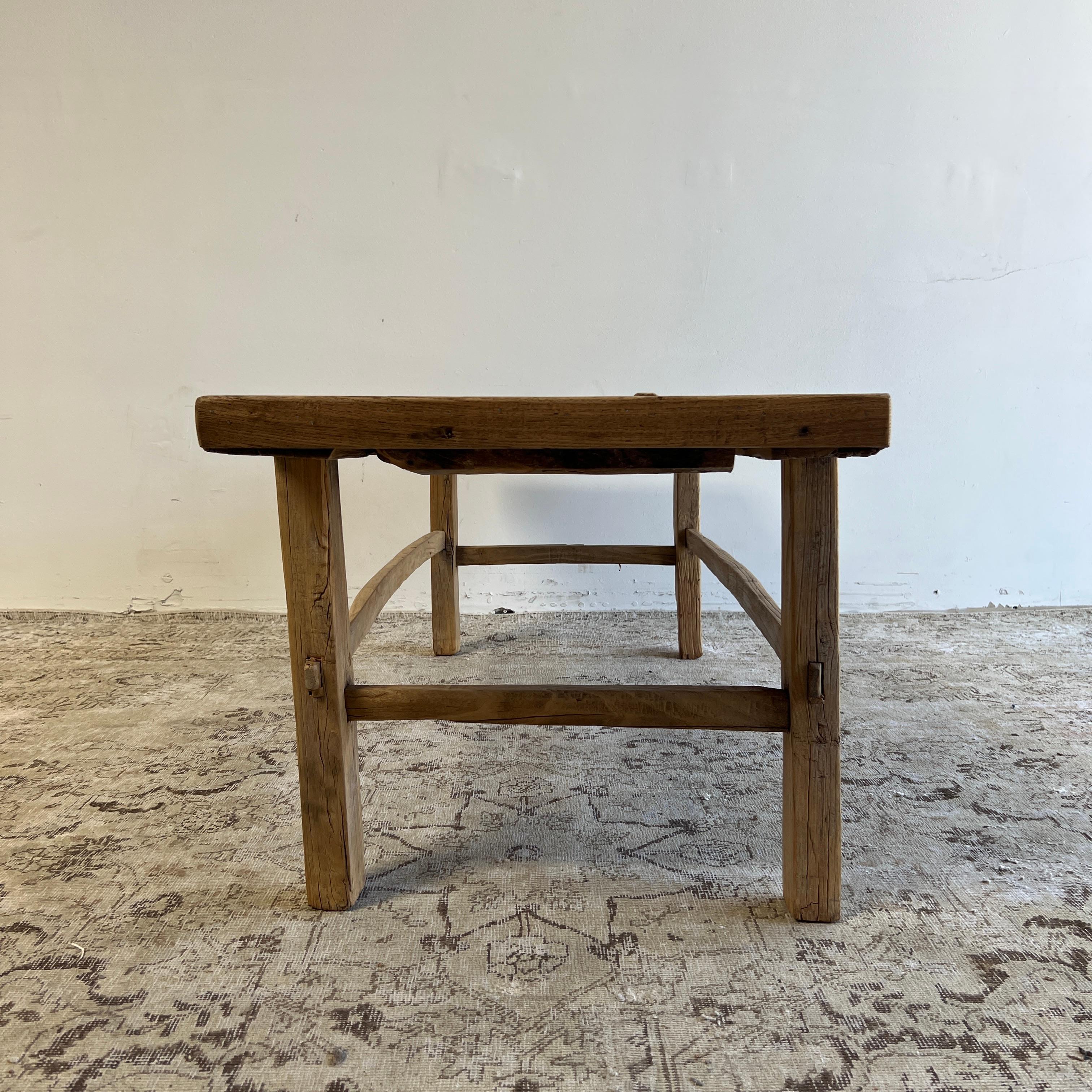 Elm Wood Wide Seat Bench or Coffee Table 2