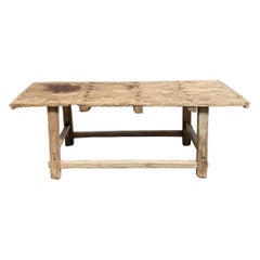 Elm Wood Wide Seat Bench or Coffee Table