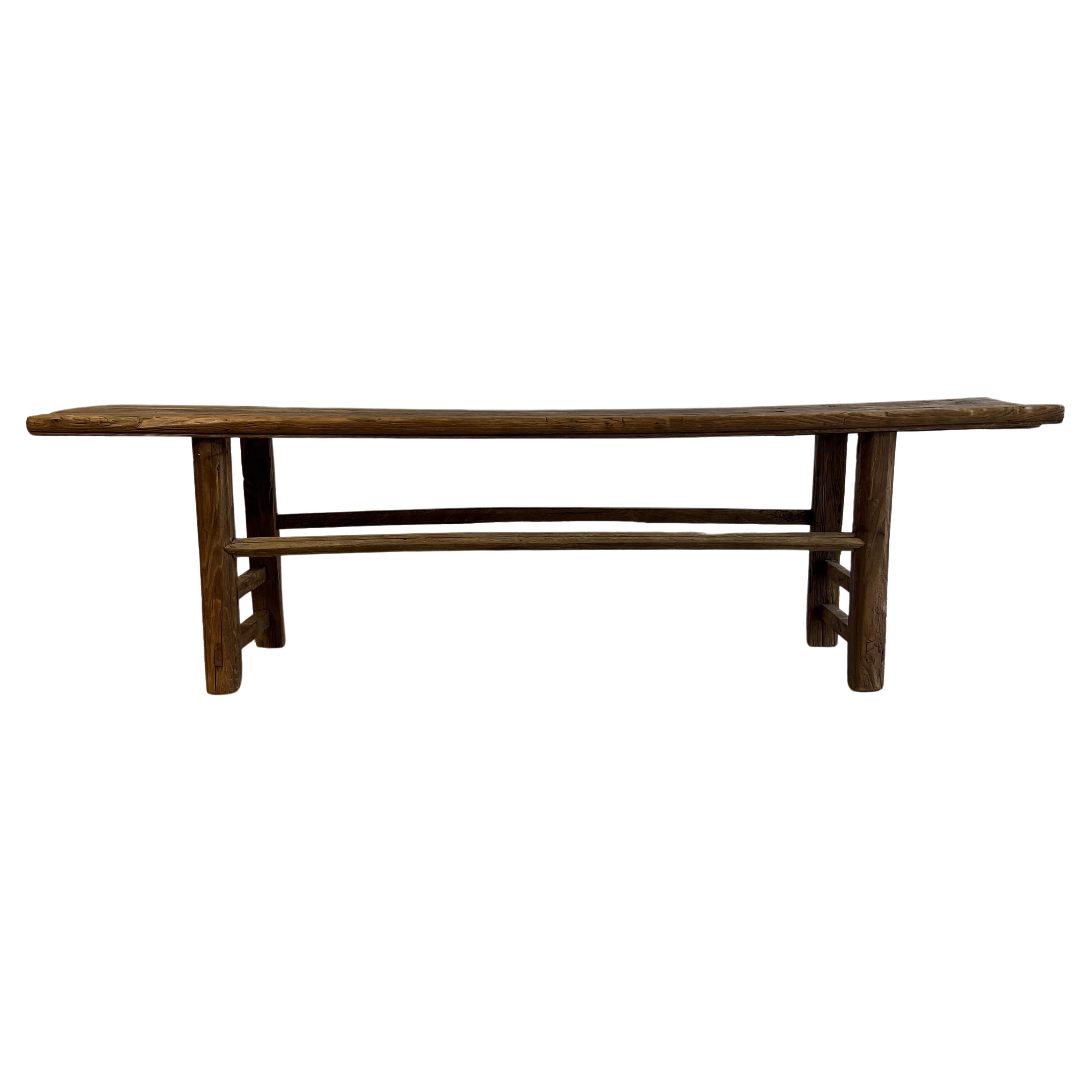 Elm Wood Wide Seat Bench or Coffee Table