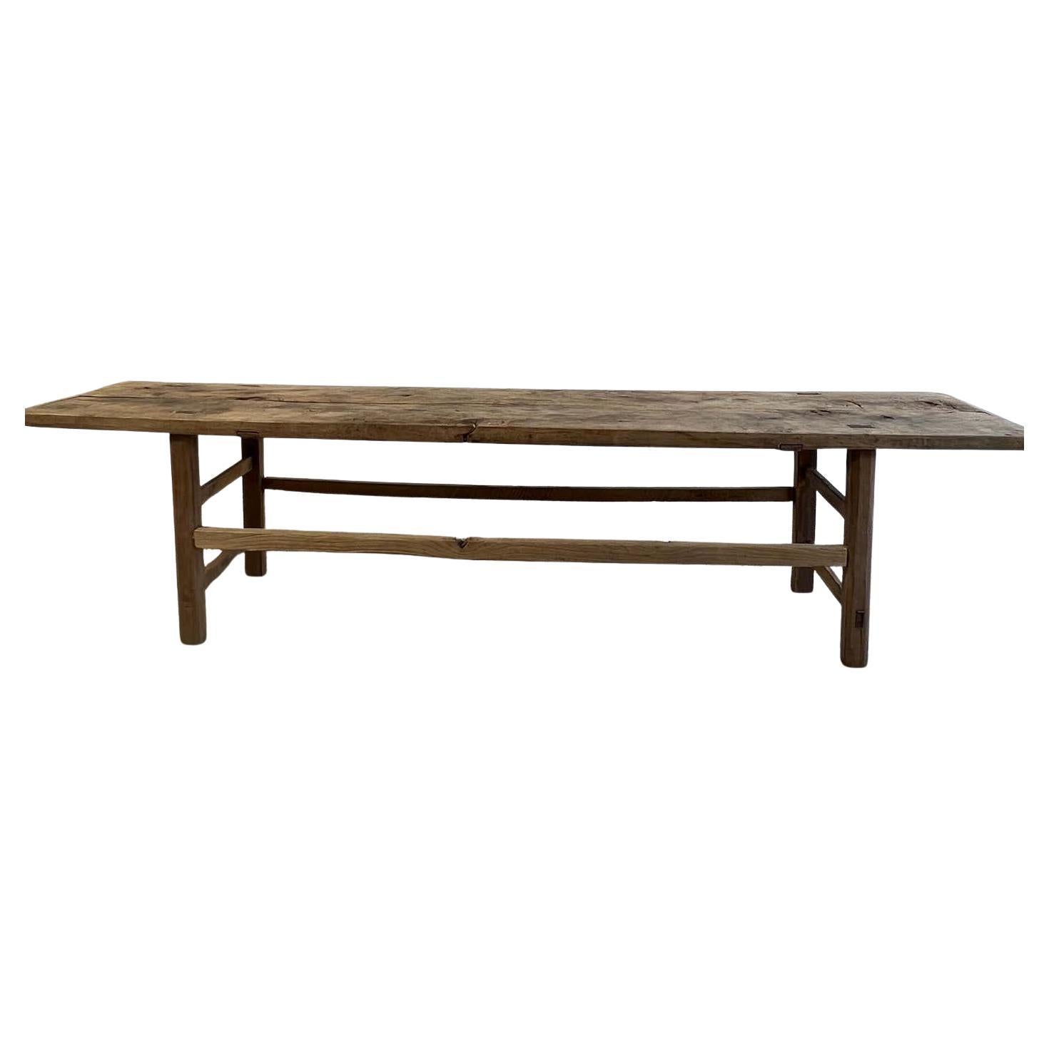 Elm Wood Wide Seat Bench or Coffee Table