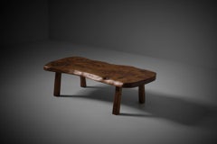 Elm wooden Free Form coffee table, France 1960s