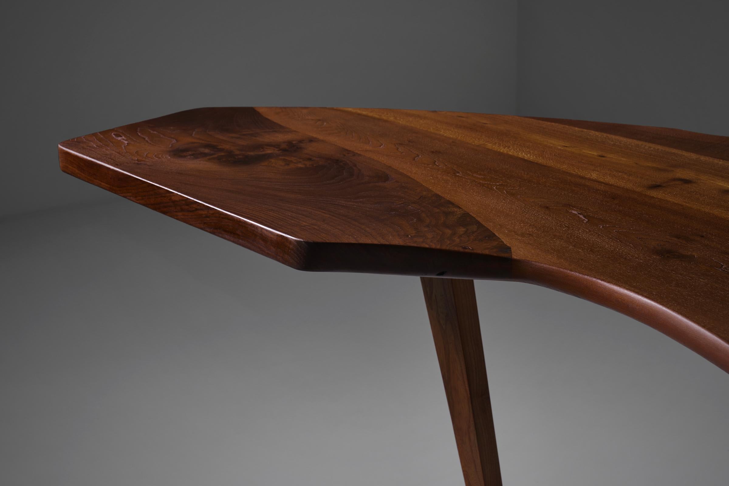 Late 20th Century Elm Wooden Live Edge Free Form Desk, France 1970s