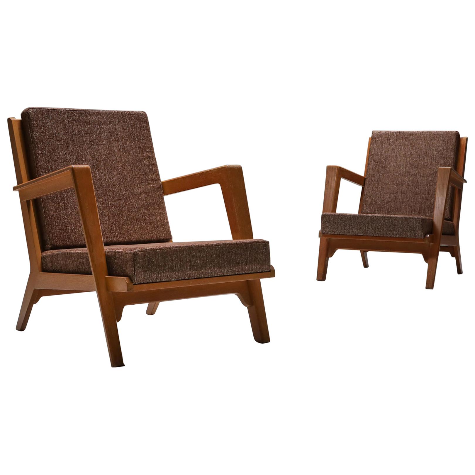 Mid-Century Modern Modernist Easy chairs by Elmar Berkovich, Netherlands, 1950s For Sale