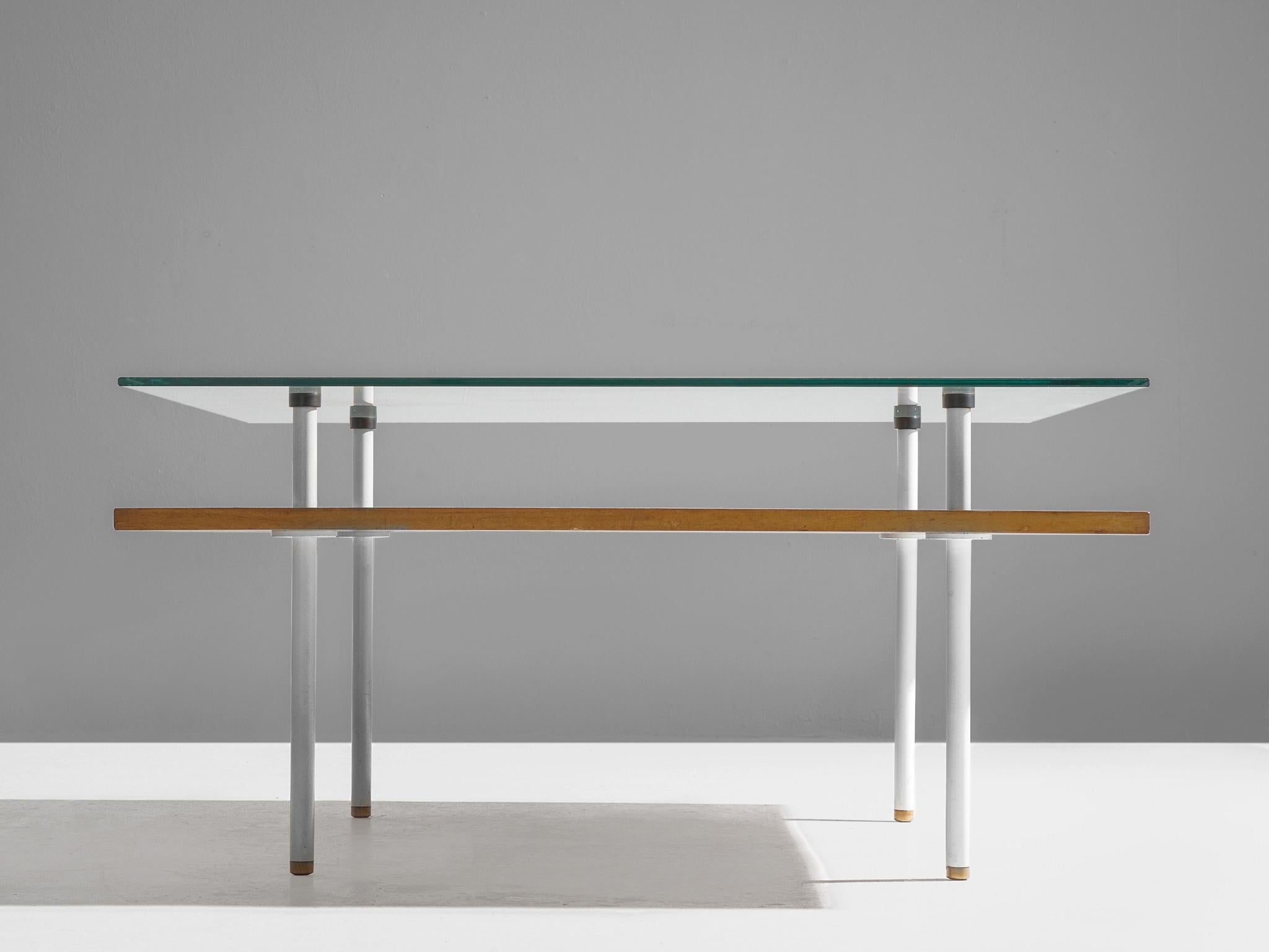 Mid-Century Modern Elmar Berkovich for Metz&Co Coffee Table in Walnut and Metal