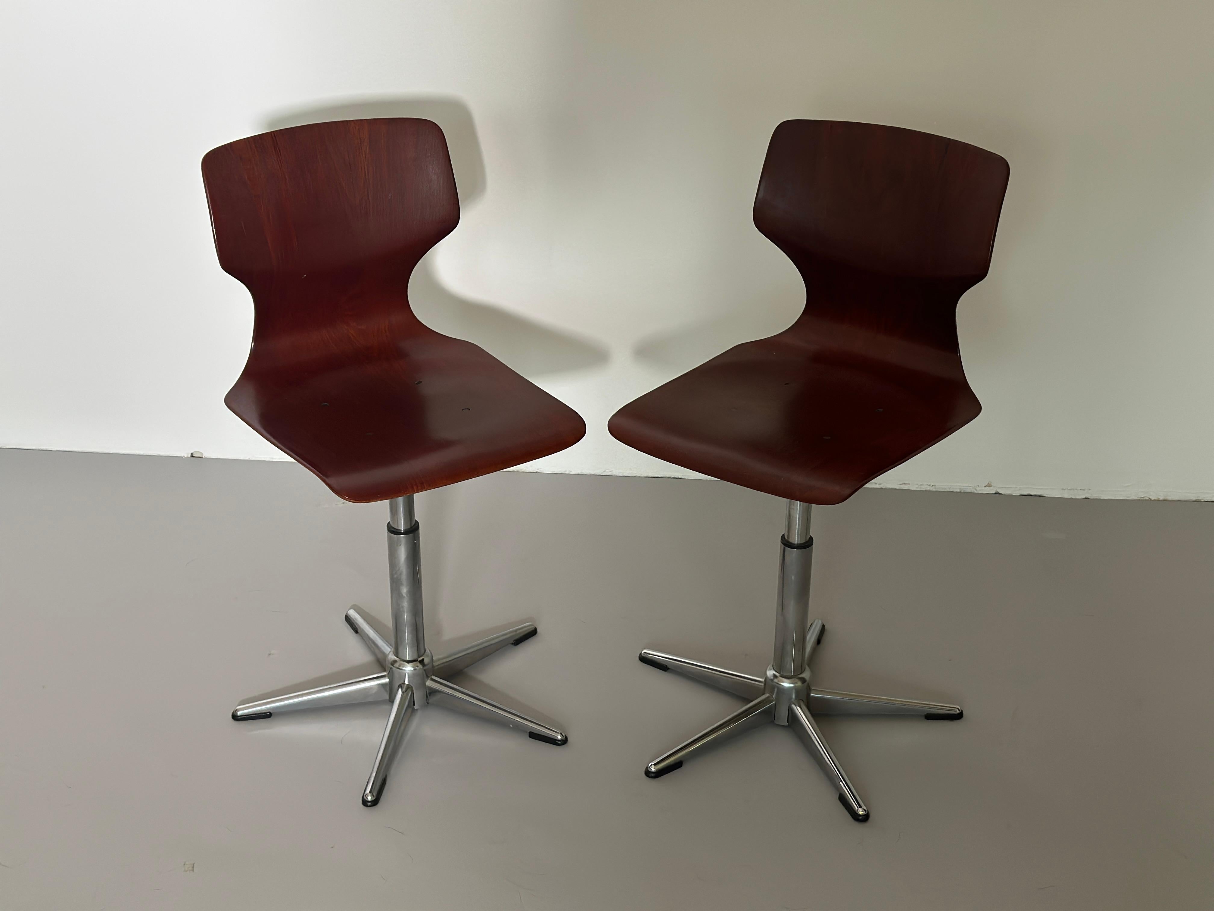 German Elmar Flototto desk chairs 1970s For Sale