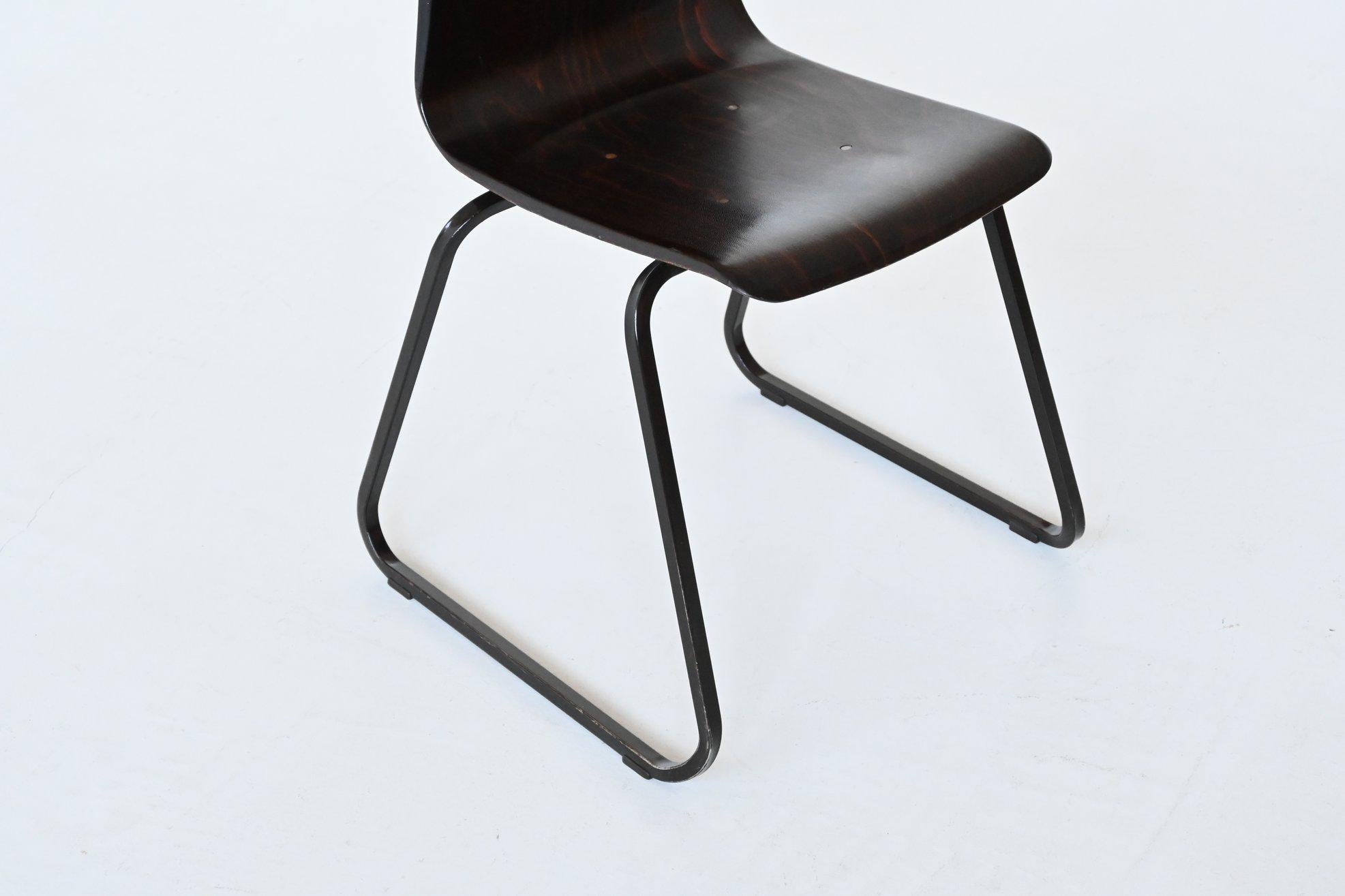 Elmar Flototto model S23 stacking chairs Pagholz Germany 1970 For Sale 9