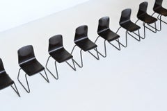 Fauteuils empilables Elmar Flototto modèle S23 Pagholz Allemagne 1970