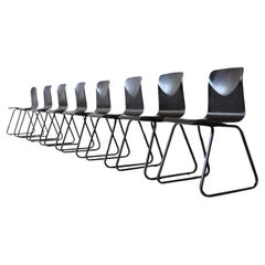 Elmar Flototto model S23 stacking chairs Pagholz Germany 1970
