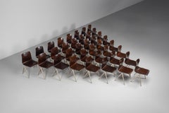 Elmar Flototto Chaises empilables Pagholz Allemagne 1970 gris