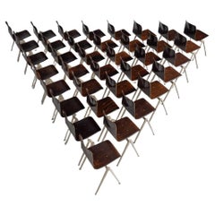 Elmar Flototto Pagholz stacking chairs Germany 1970 grey