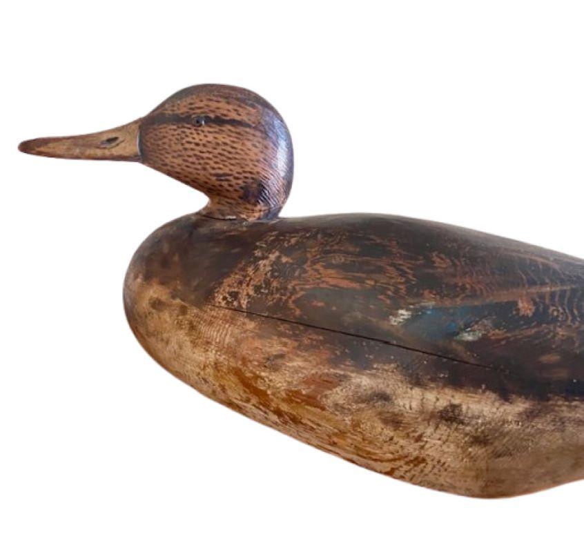 Elmer Crowell Pareja de señuelos de ánade real sobredimensionados, hacia 1920, con marcas ovaladas en venta 5