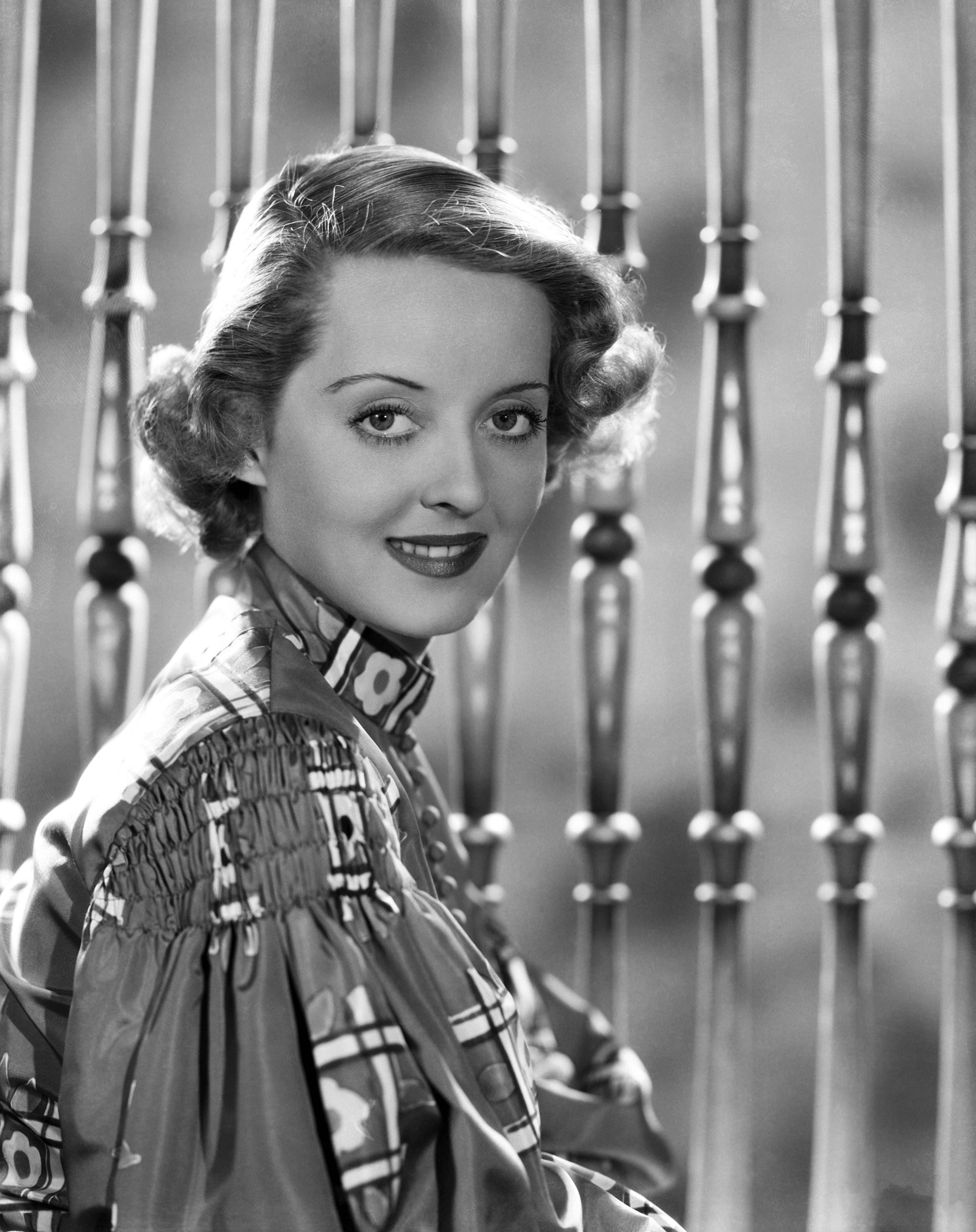 Elmer Fryer Black and White Photograph - Bette Davis Smiling Studio Portrait Movie Star News Fine Art Print