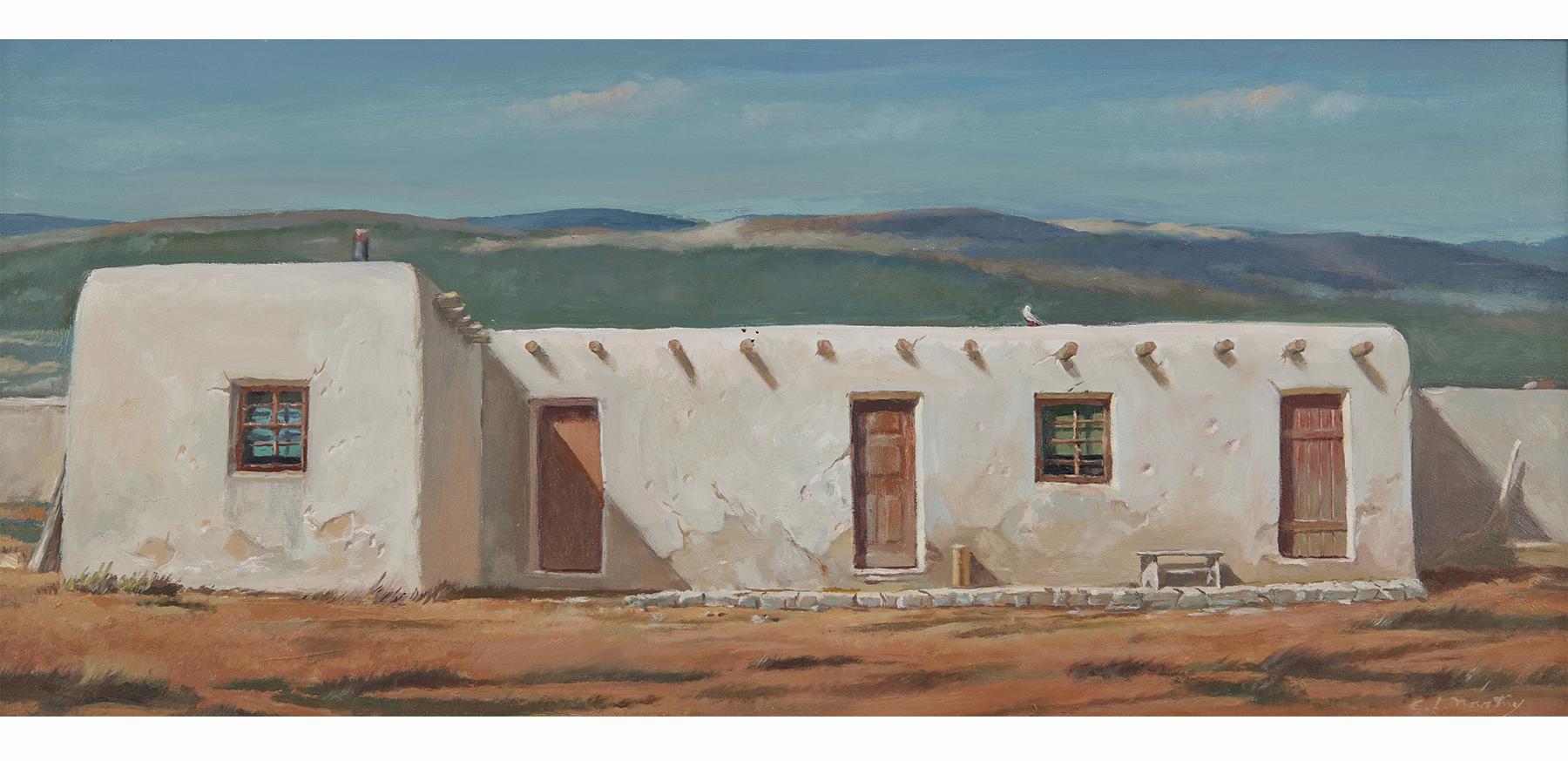 Sante Fe Home, New Mexico, 20th Century Cleveland School Artist, Landscape Scene For Sale 2