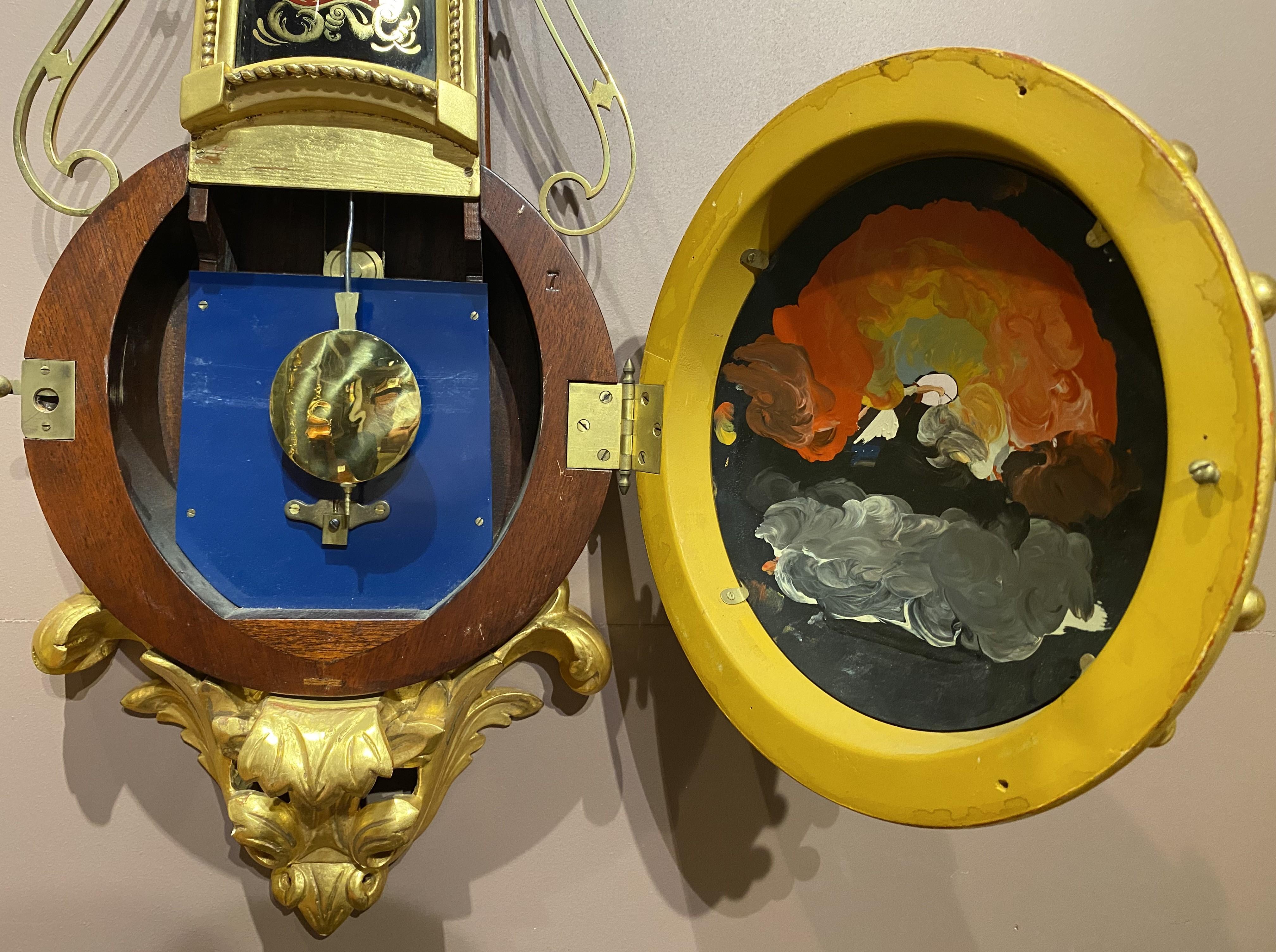 Horloge Banjo d'Elmer O. Stennes Weymouth MA, Girandole églomisée en vente 6