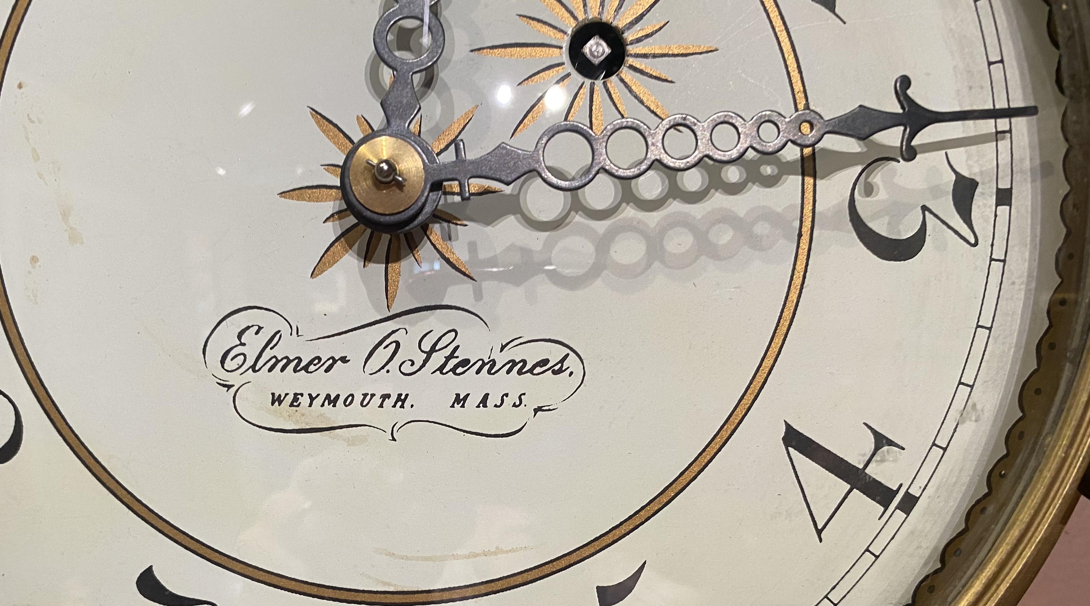 Horloge Banjo d'Elmer O. Stennes Weymouth MA, Girandole églomisée en vente 1