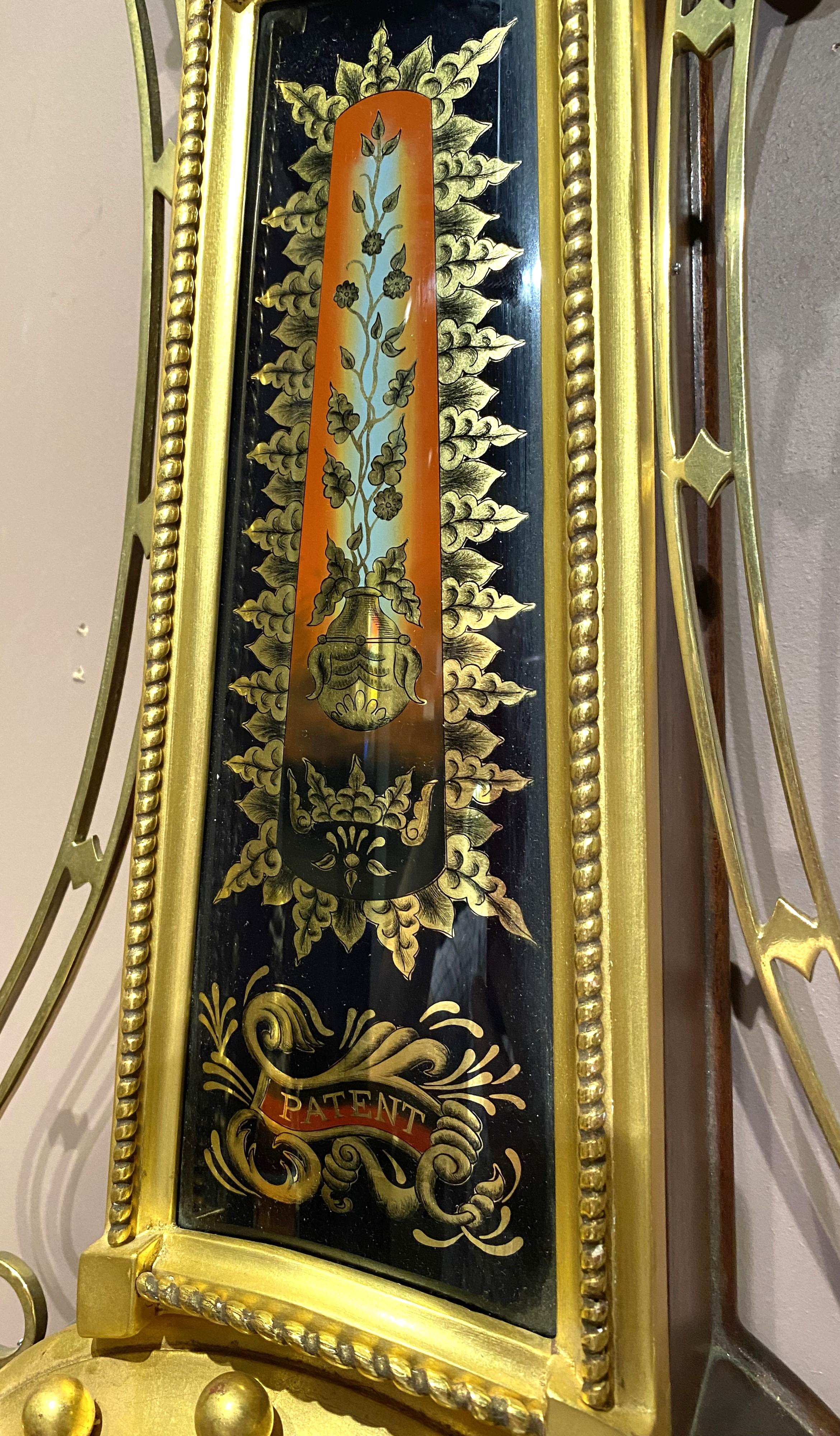 Horloge Banjo d'Elmer O. Stennes Weymouth MA, Girandole églomisée en vente 2