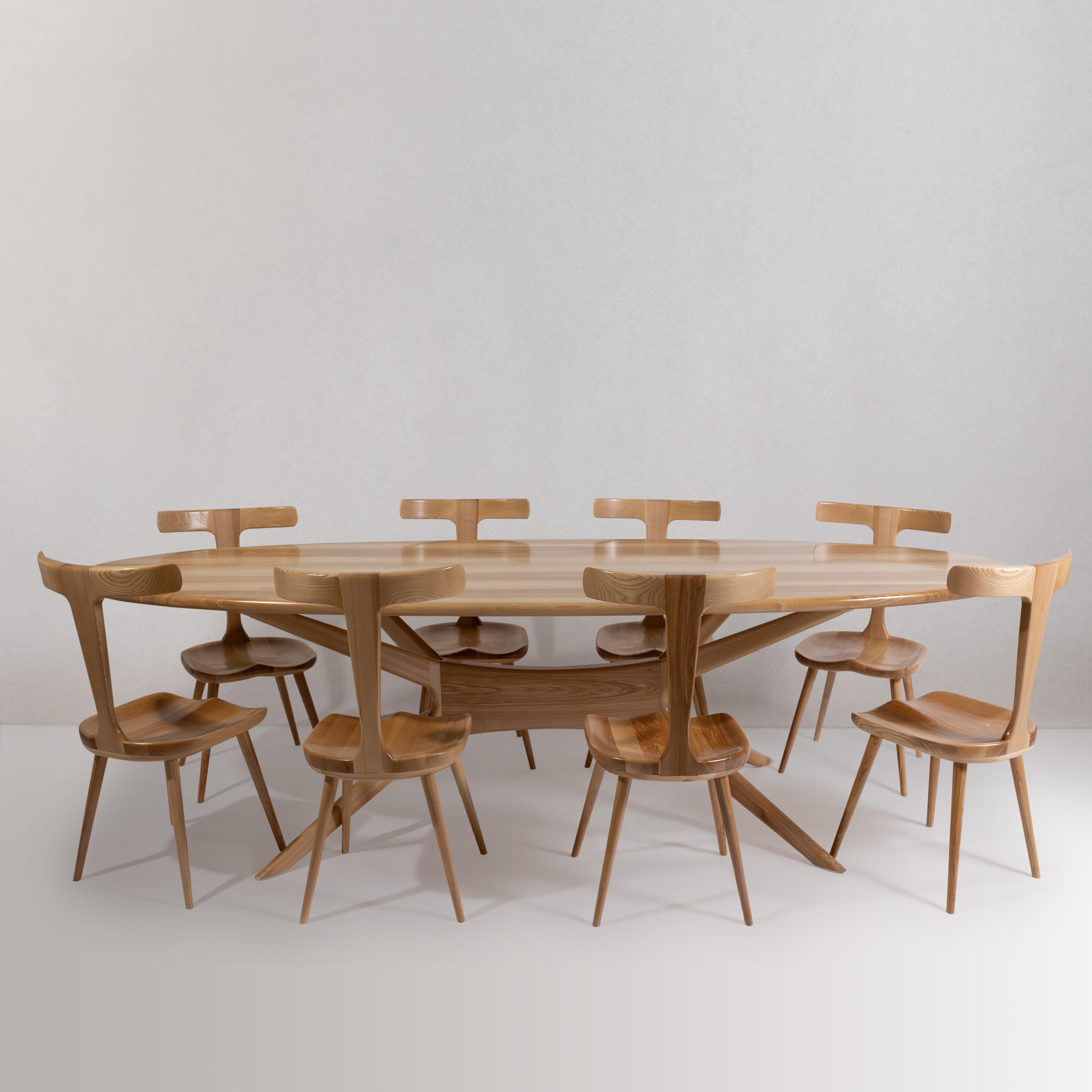 XXIe siècle et contemporain Table de salle à manger en bois massif Elmond Natural Color en vente