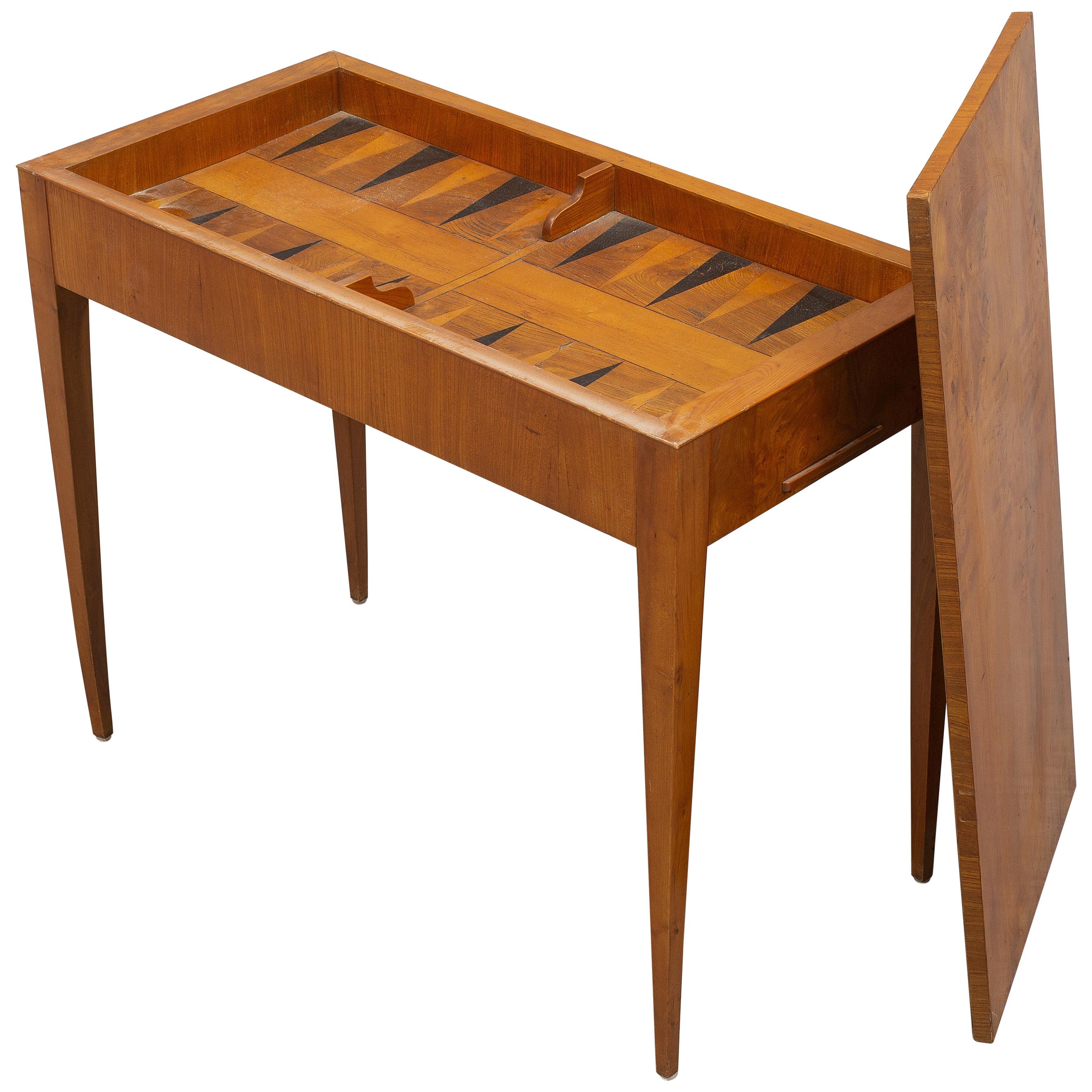 Elmwood Backgammon Game Table, 1850s