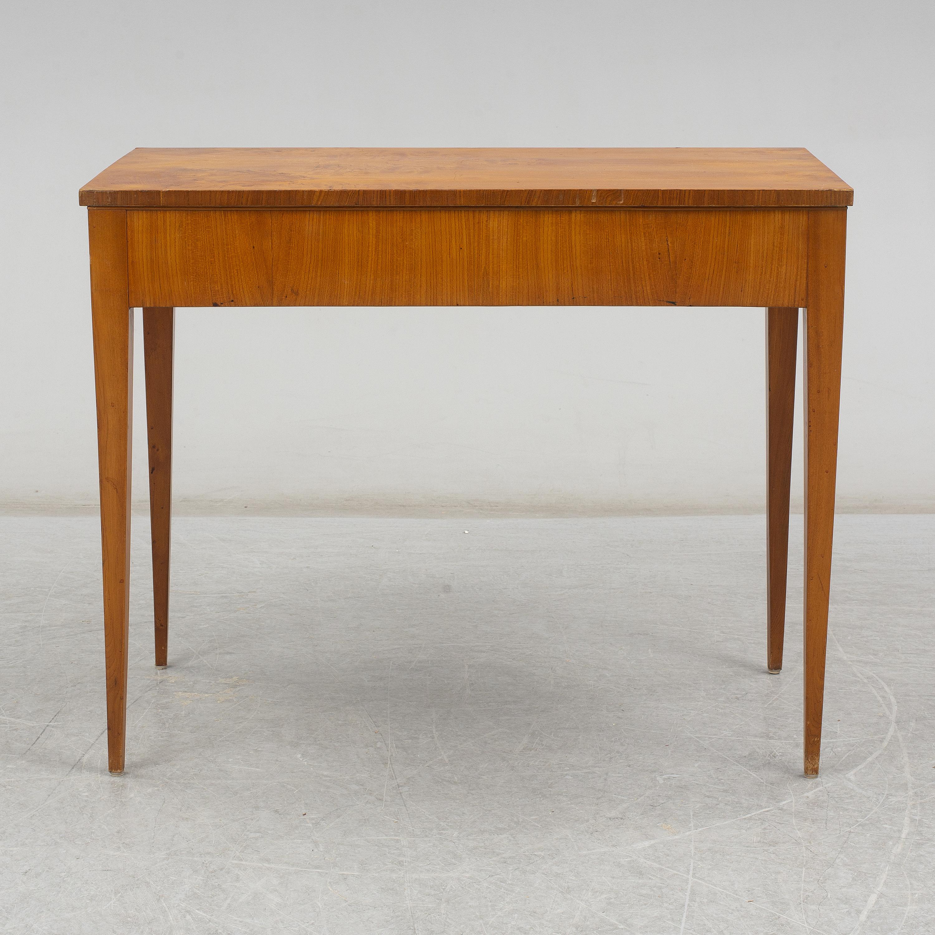 Scandinavian Elmwood Backgammon Game Table, 1850s