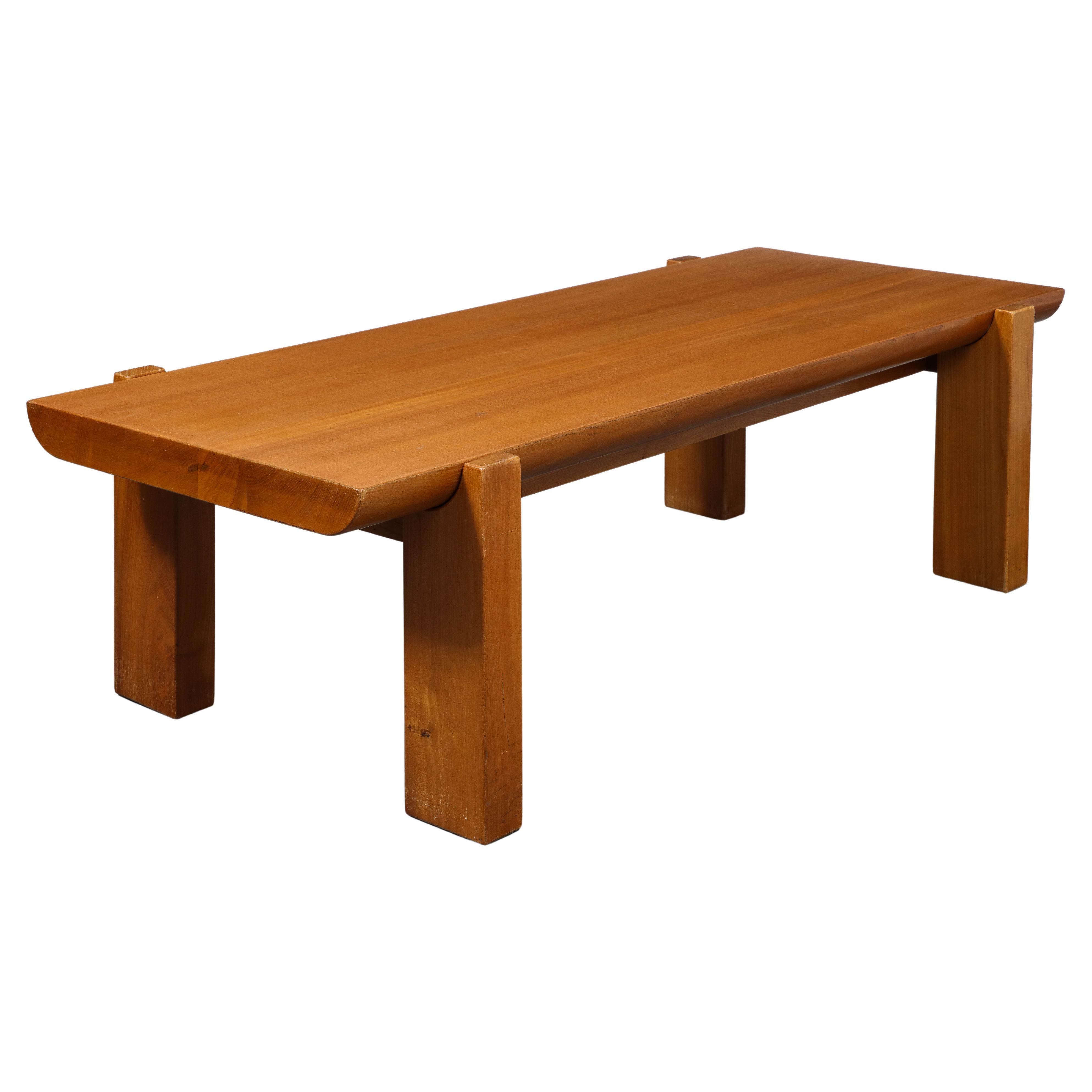 Table basse en bois d'orme de Luigi Gorgone, Italie, vers 1970 en vente